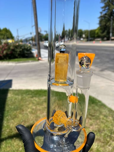 Preview pic of Vaspe Glass Double Perc W/Opal 18"