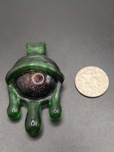 Preview pic of Drippy Green Dichro Eyeball Pendant
