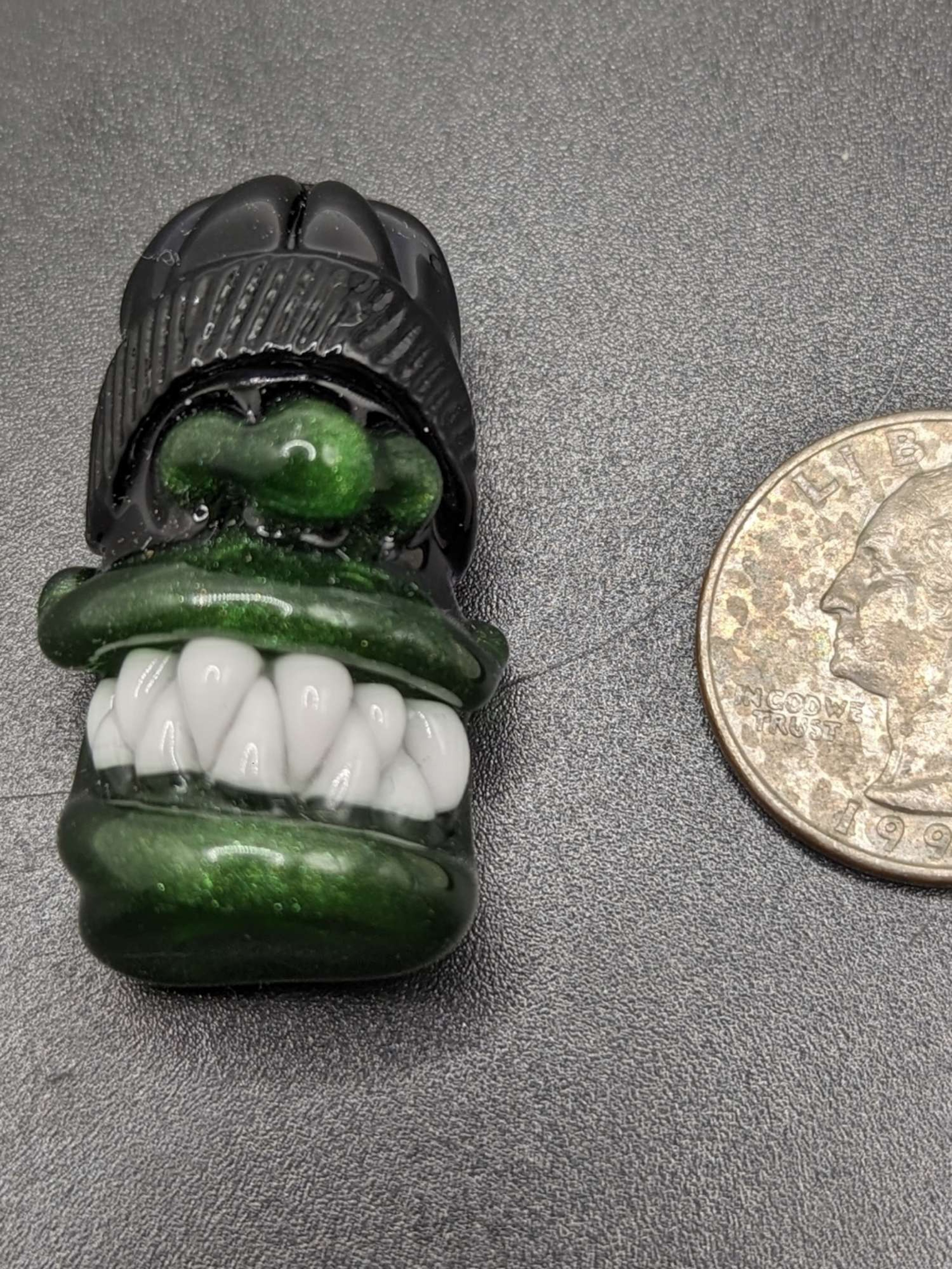 Wyrd_glass pendy Goblin with beanie  image 0