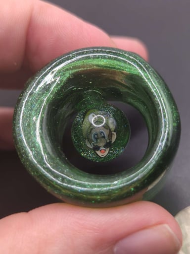 Preview pic of Transparent Green Hollow Luigi Millie Pendant