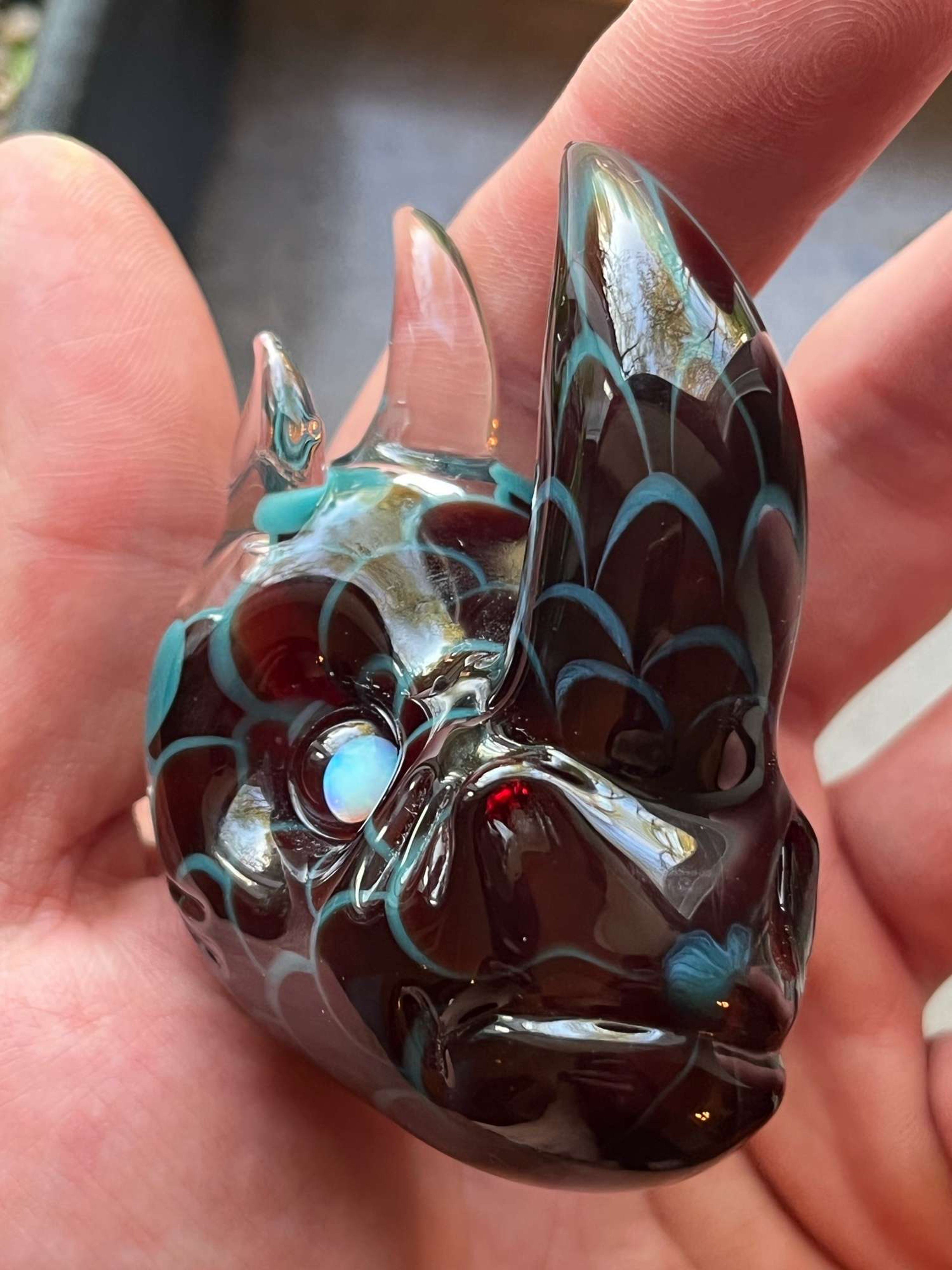 Preview pic of Domino x SAP Glass collab Rhino pendant 
