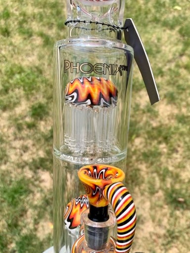 Preview pic of  17” Reversal Wigwag Double Tree Perc Bong