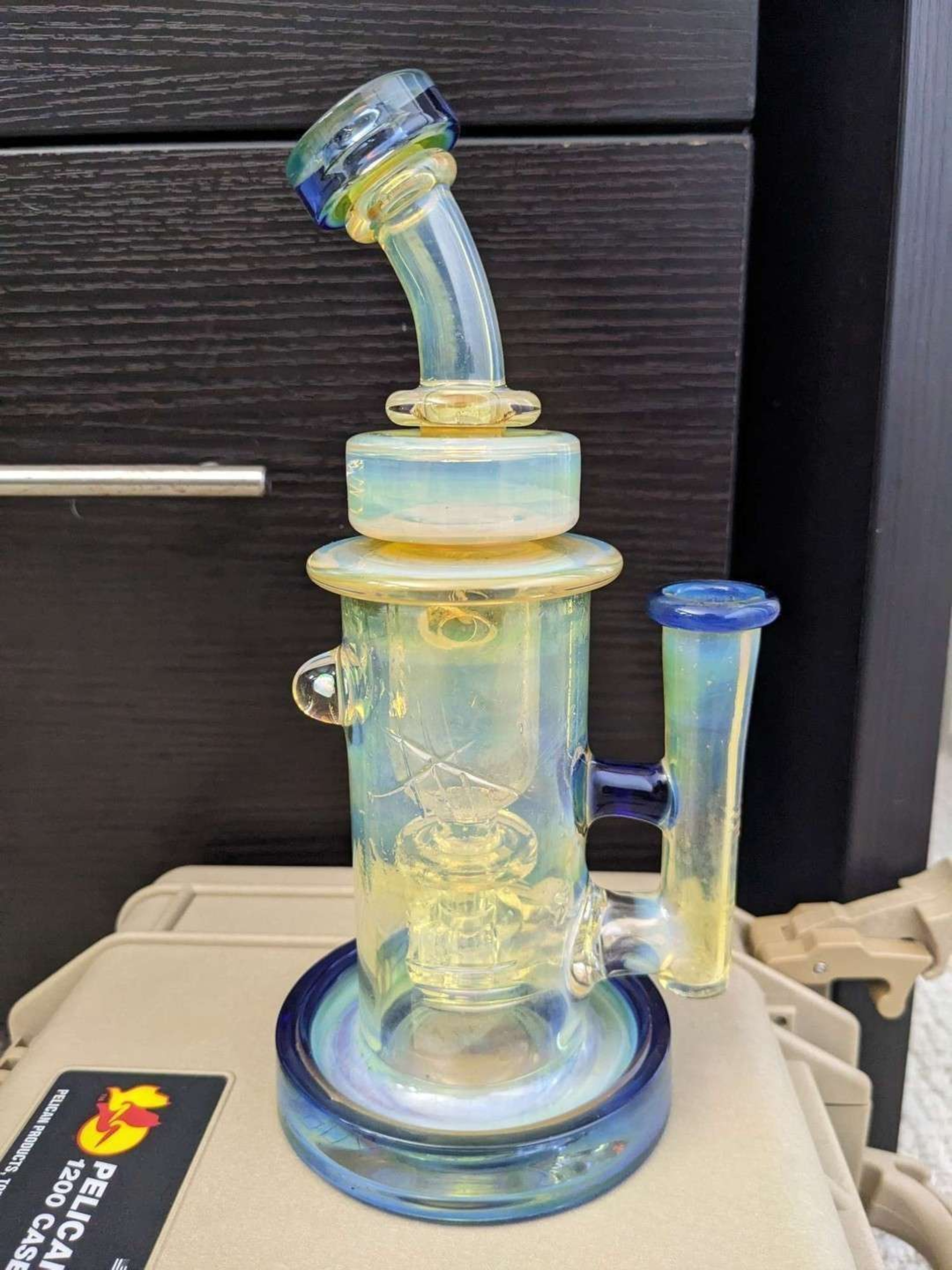 Preview pic of Bronx Glass 14mm Fumed Incycler with Opal Shipped in Pelican 1200 case
