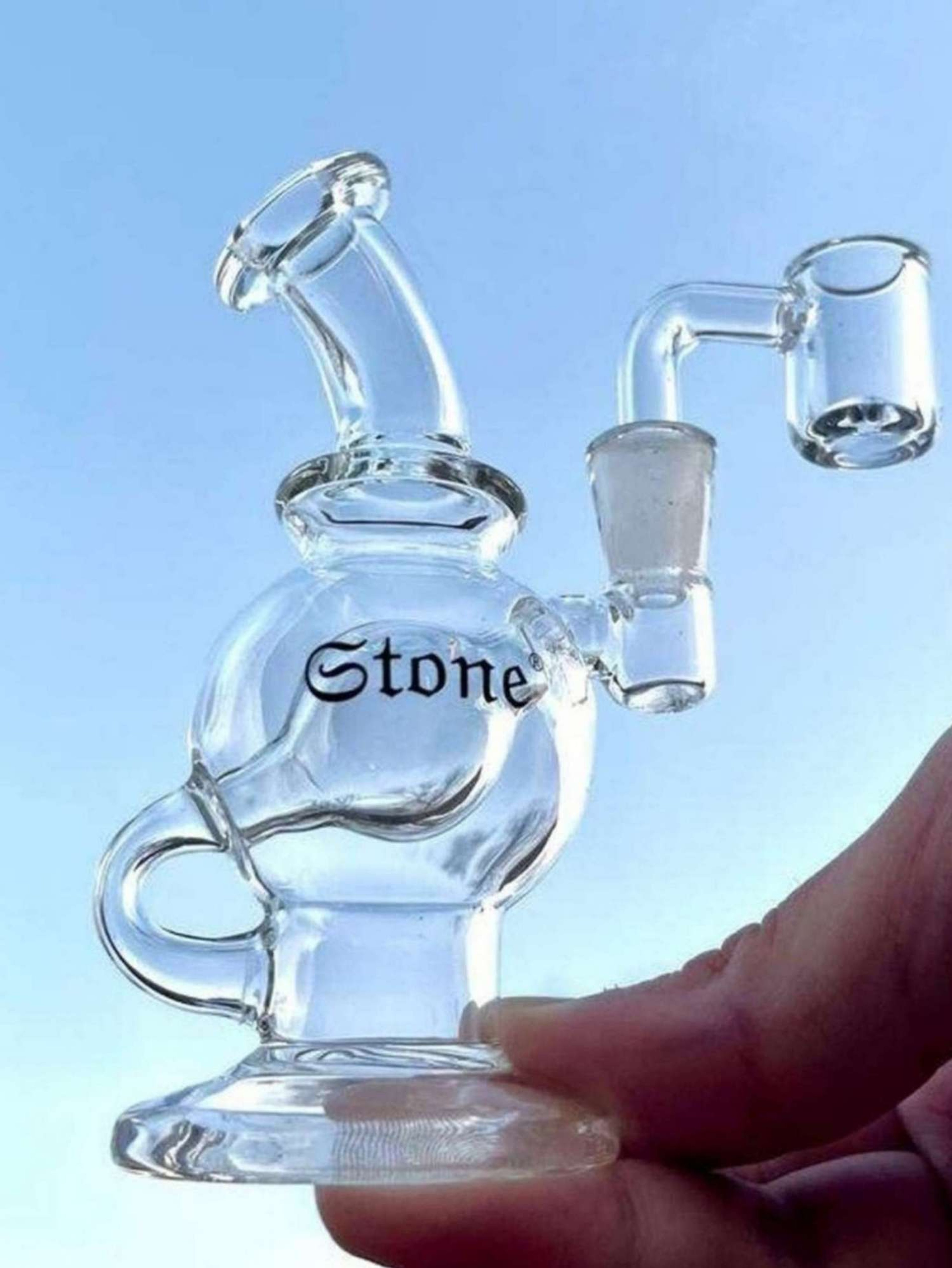 4" Mini Glass Recycler Bong Rig image 0