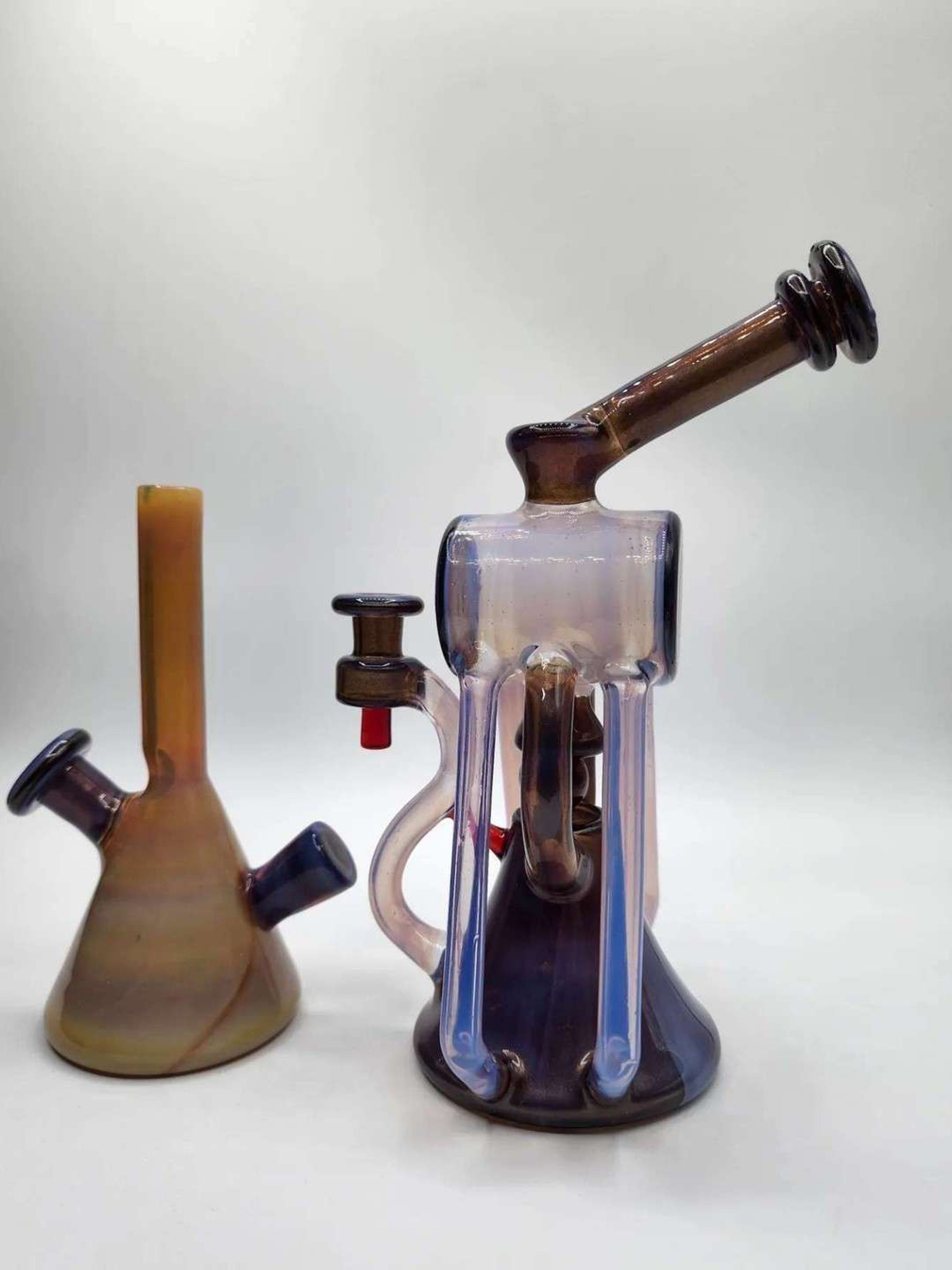 No trades Tainted Glass 10mm Bundle Mini Tube Recycler Bundle image 0