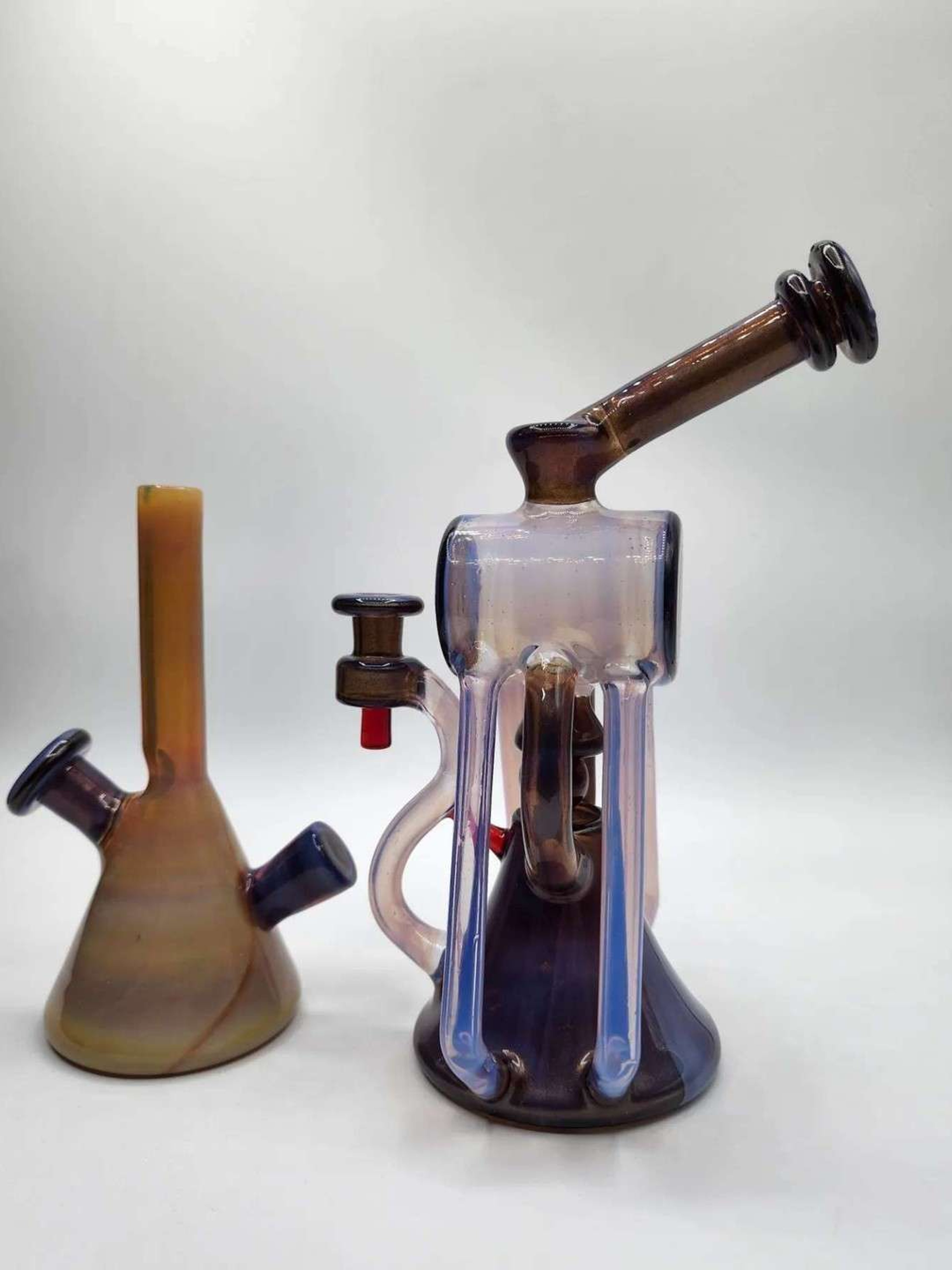 Preview pic of No trades Tainted Glass 10mm Bundle Mini Tube Recycler Bundle