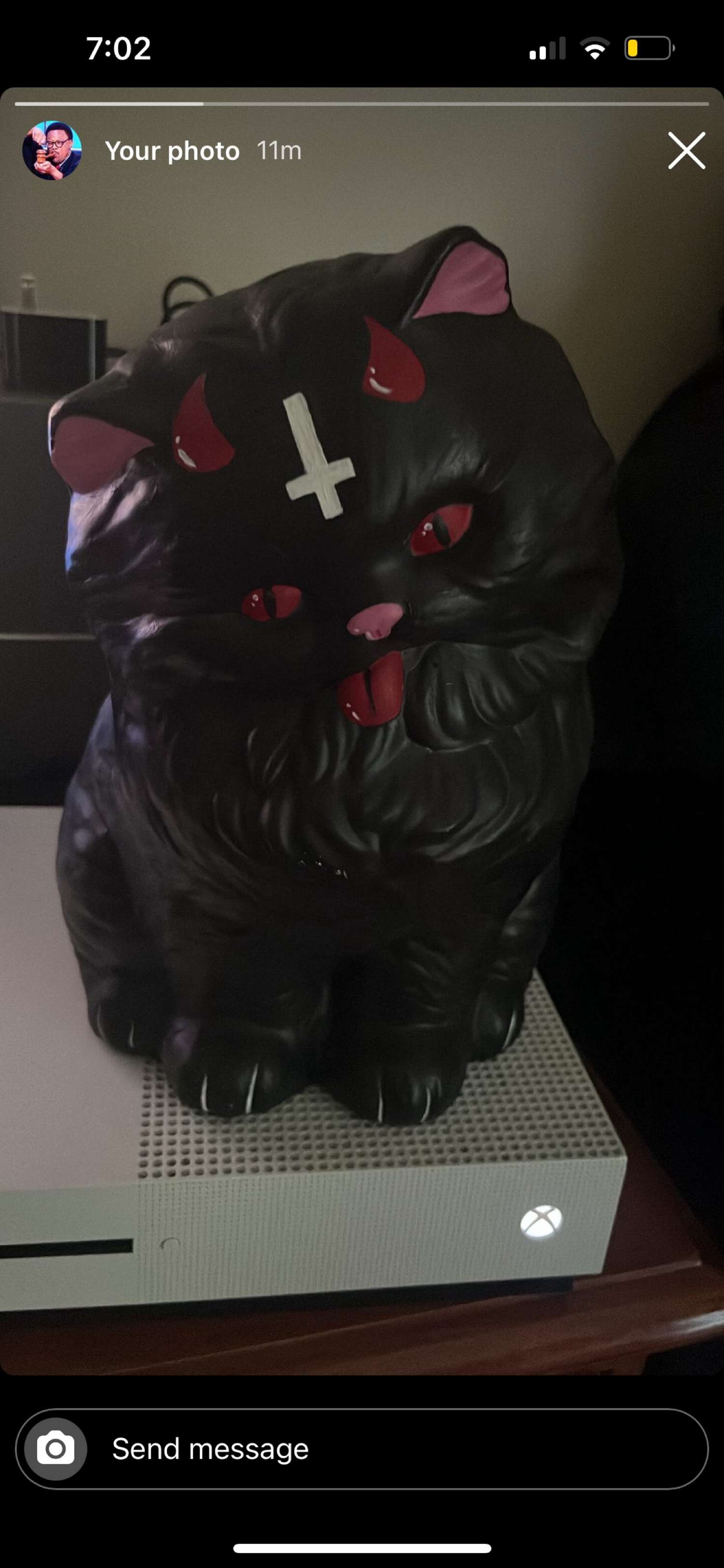 Laser cat ceramic statue  image 0