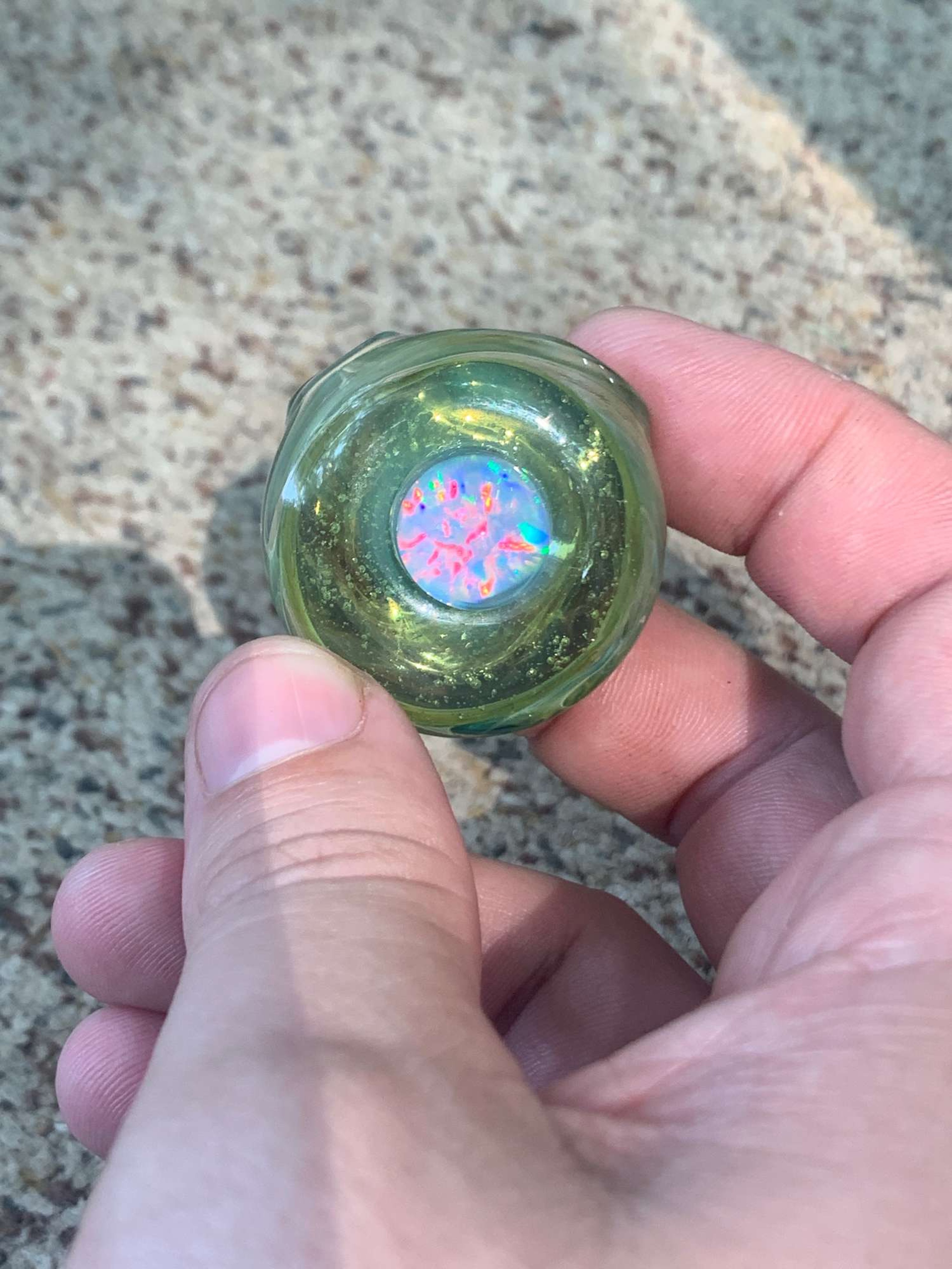 Preview pic of CFL disk pendant with opal coin