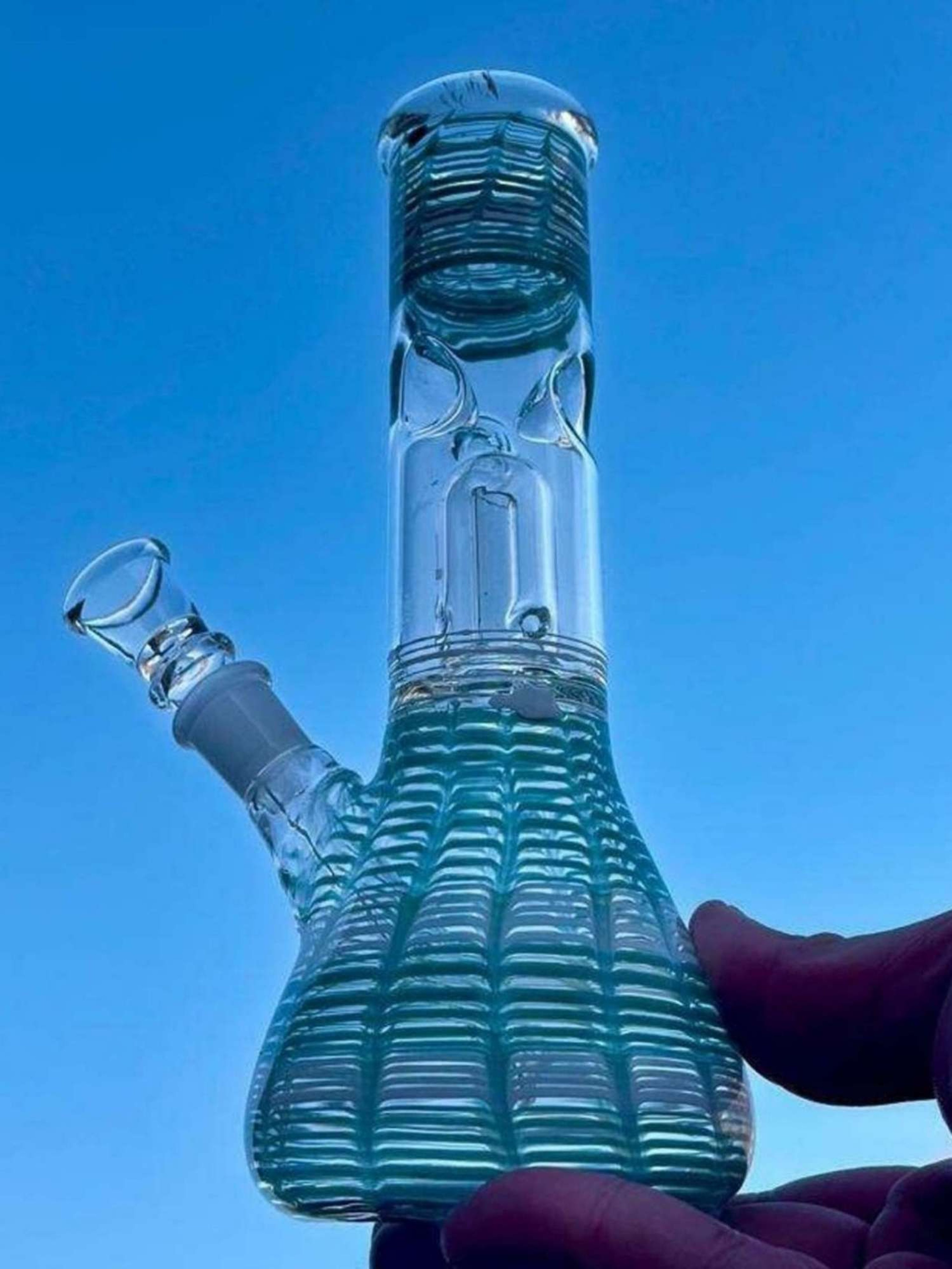 8" Water Glass Bong Rig image 0