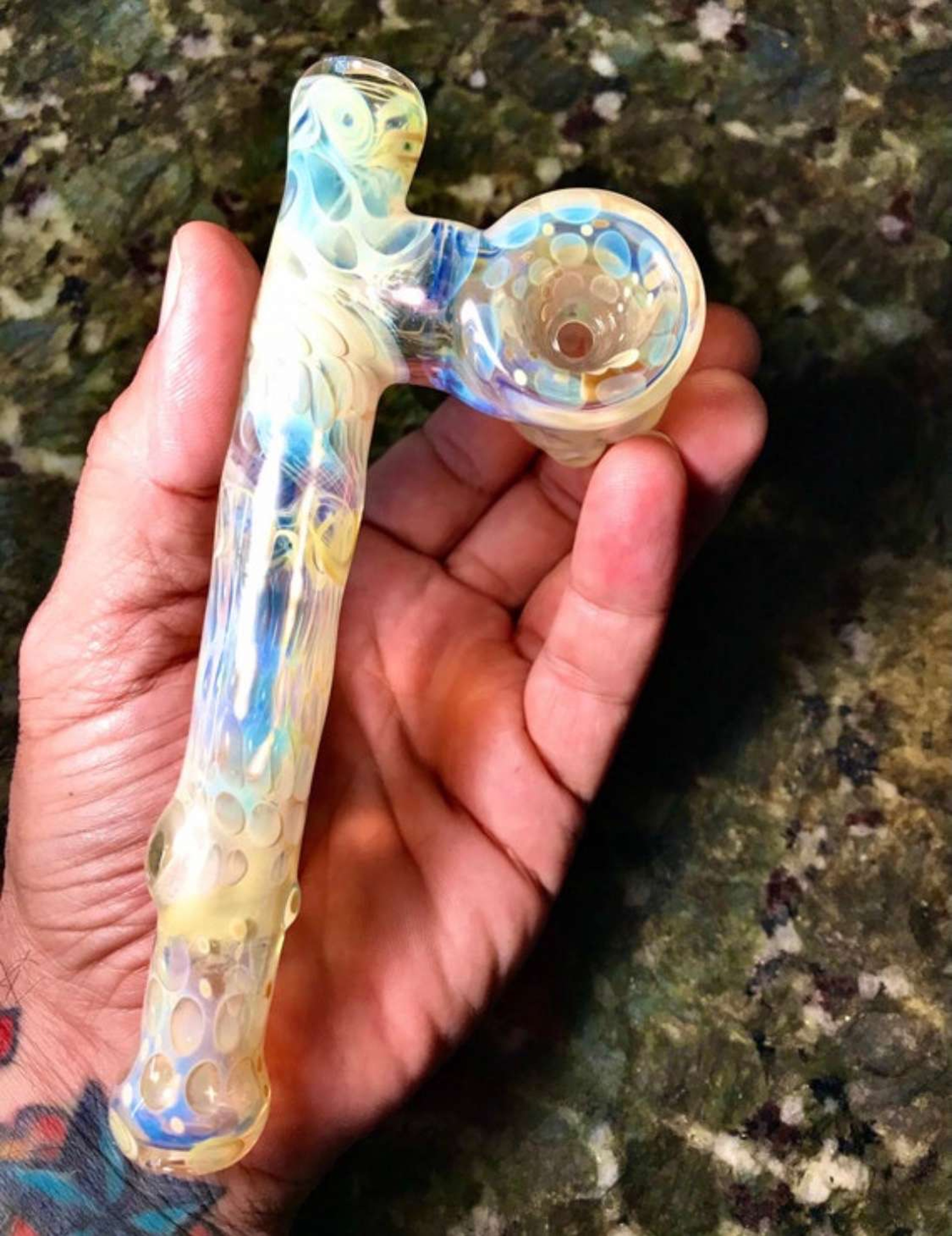 Preview pic of OG Inside Out All Silver Fumed 4 Section Sidecar Glass Pipe