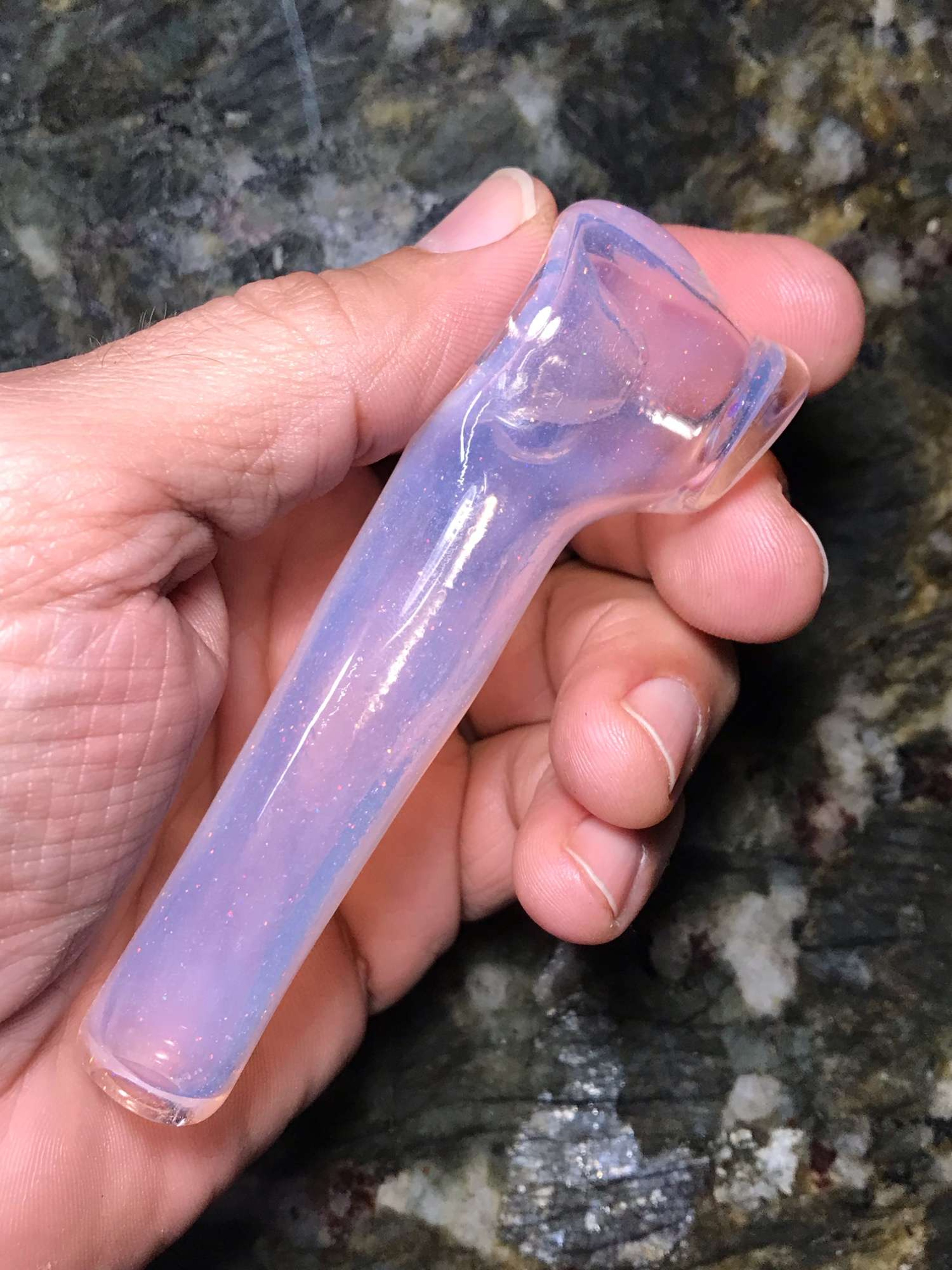 Preview pic of Crushed Opal x CFL Mini Hammer ‘PocketPal’ Glass Pipe