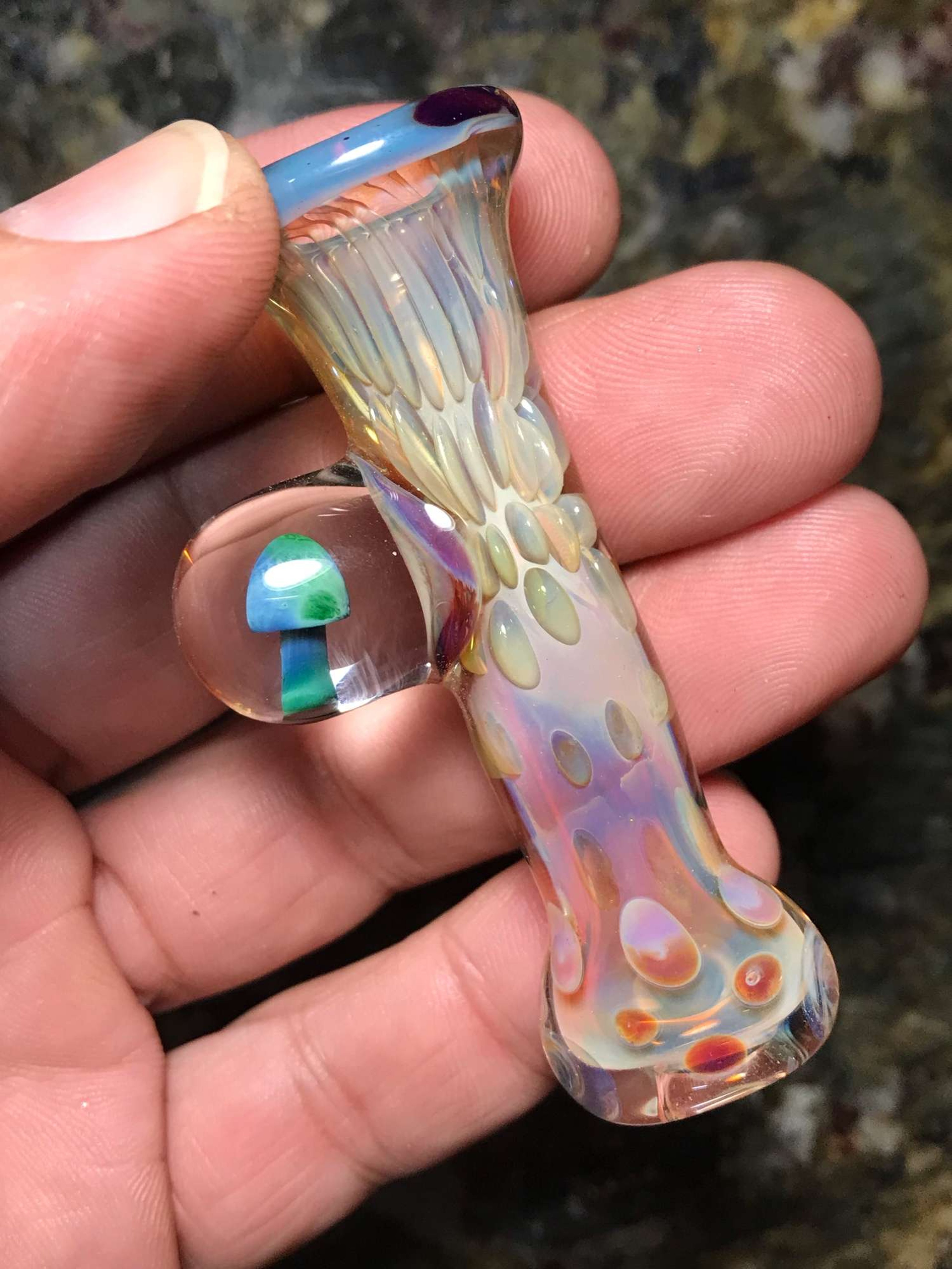 Preview pic of Mini Inside Out Chillum Glass Pipe