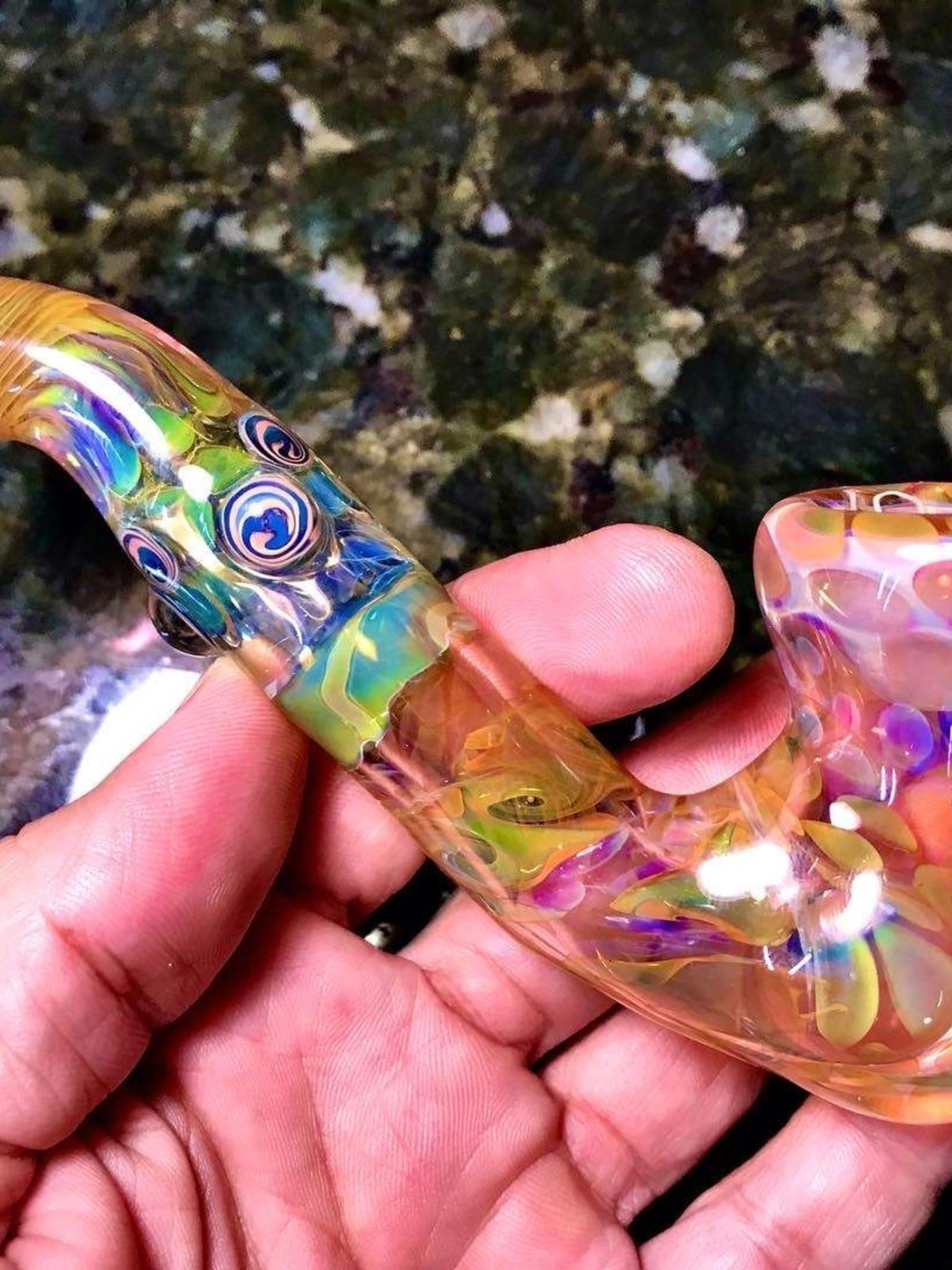 Preview pic of OG Sherlock Silver & Gold Fumed Glass Pipe