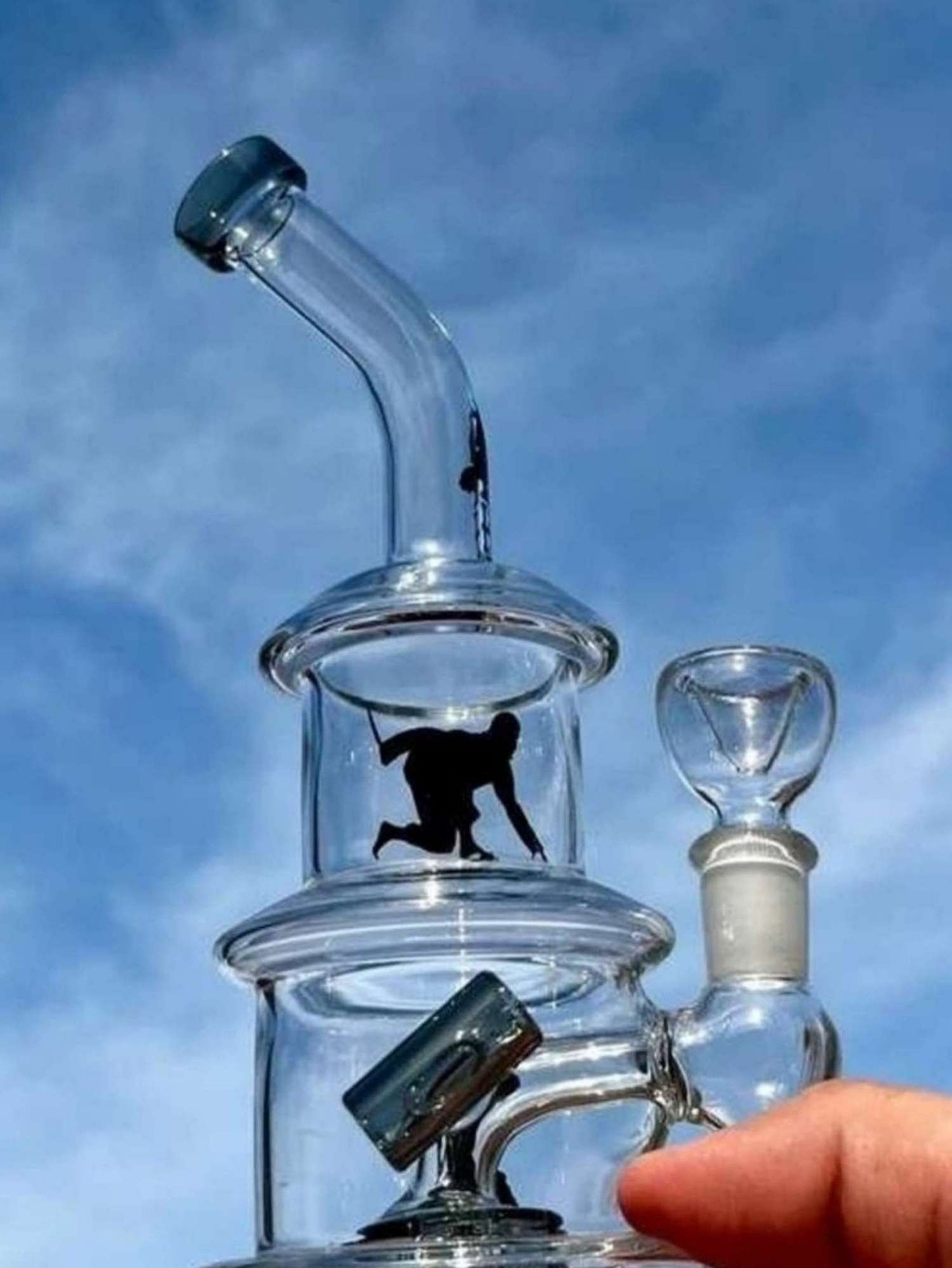 7" Ninja Glass Recycler Bong Rig image 0