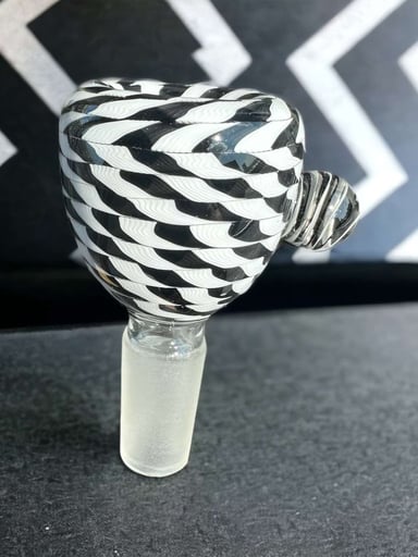 Preview pic of Black & White cane 14mm push bowl slide