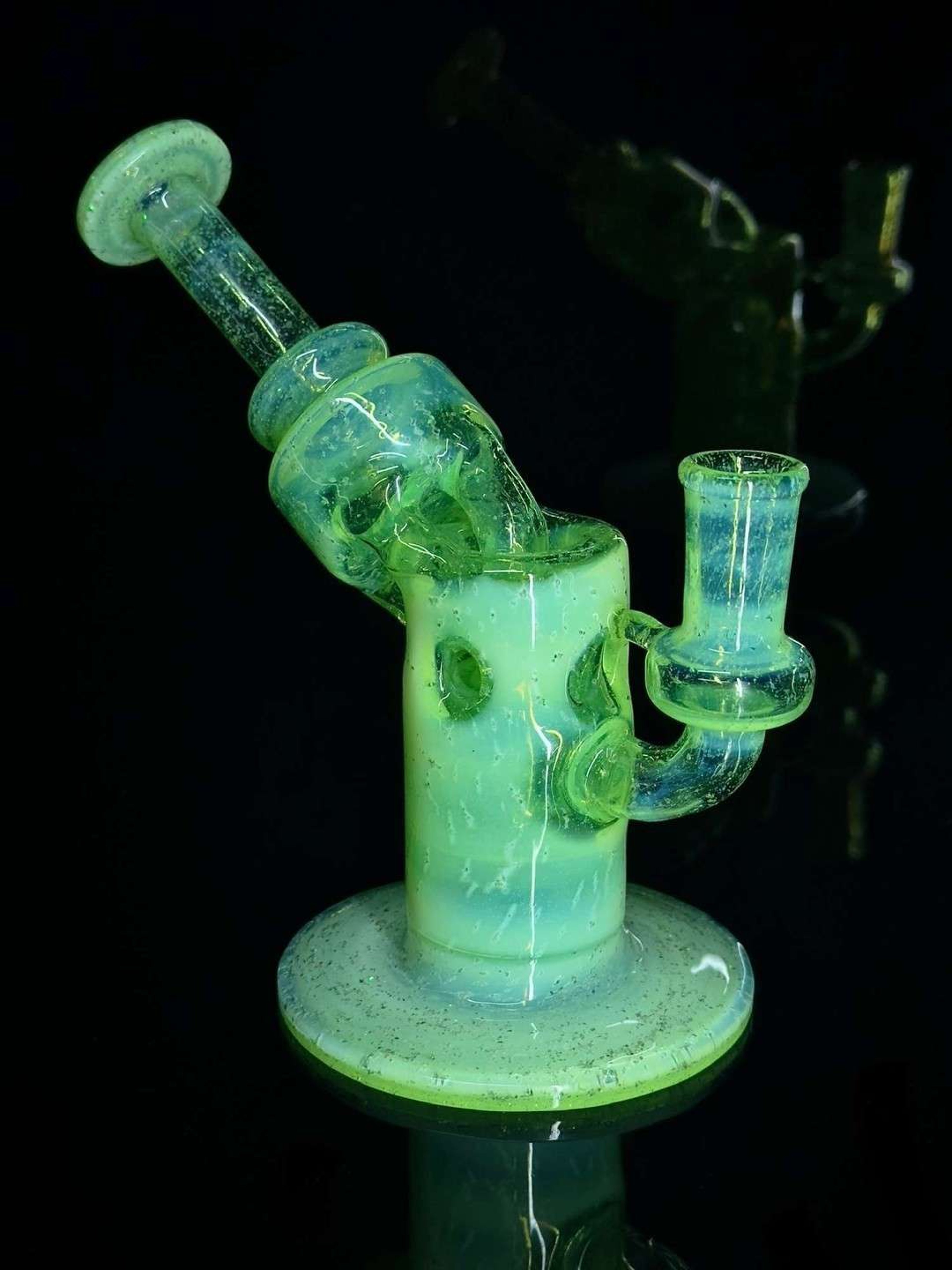 NEW LOGJAM GLASS “Swiss Sprocket” Opal Frit CFL Rig image 0