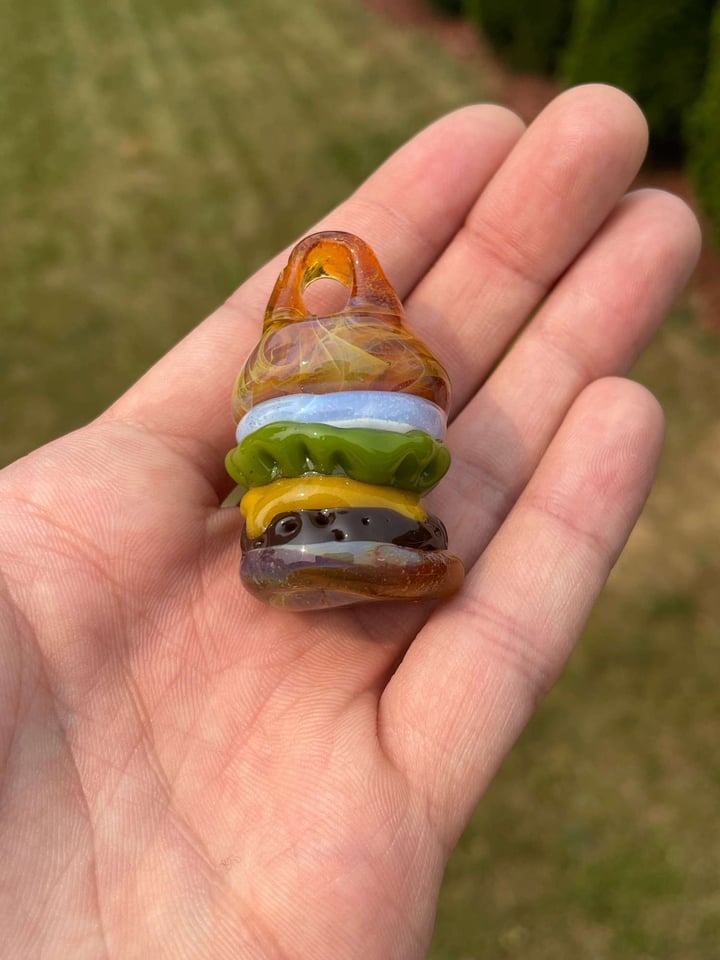Dani_boo_glass burger pendy! | Shop Pendants on GlassPass