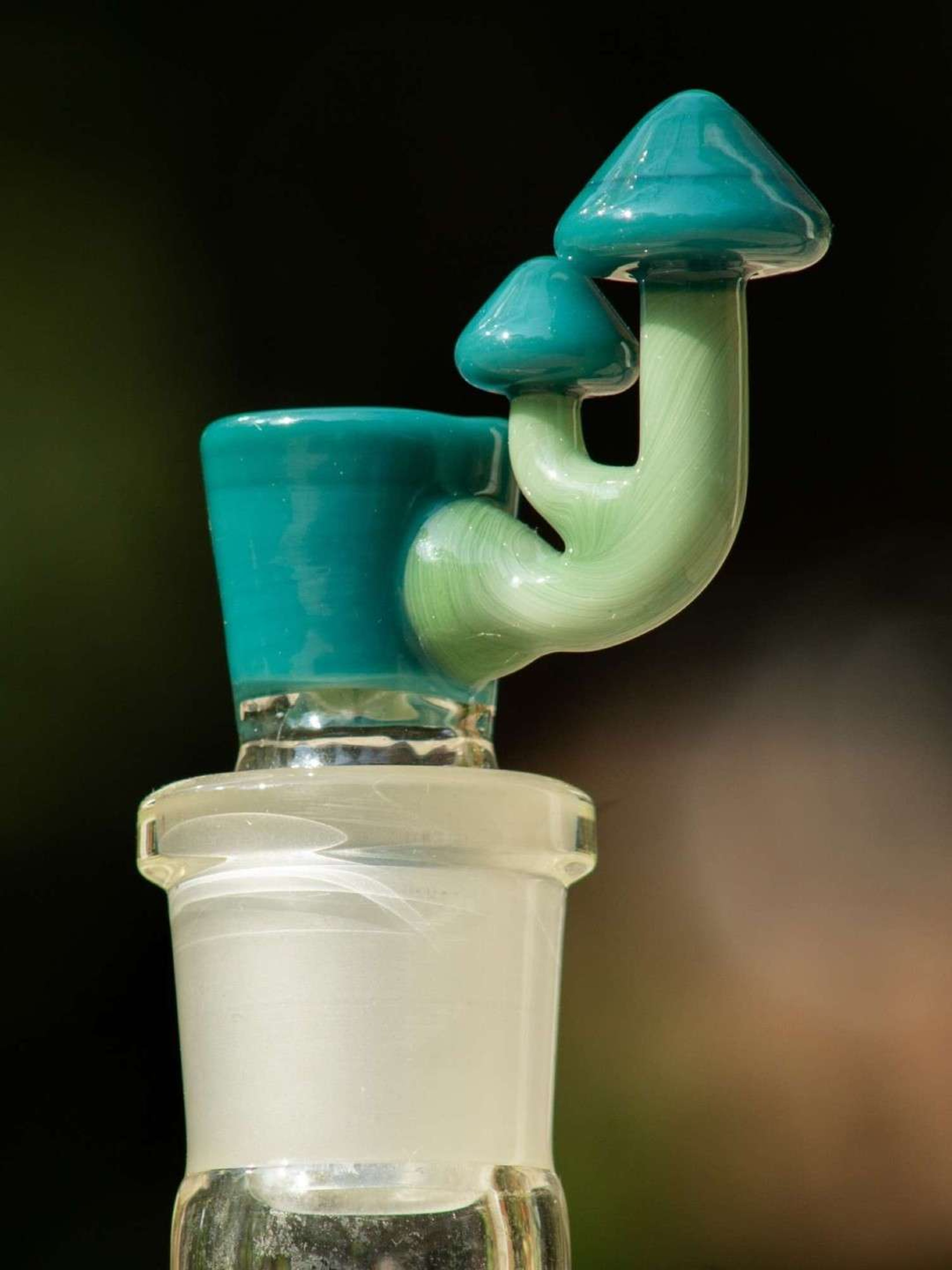UreGlass Shroom Handle 18mm Slide in Alchemy Mint & Agua Azul image 0