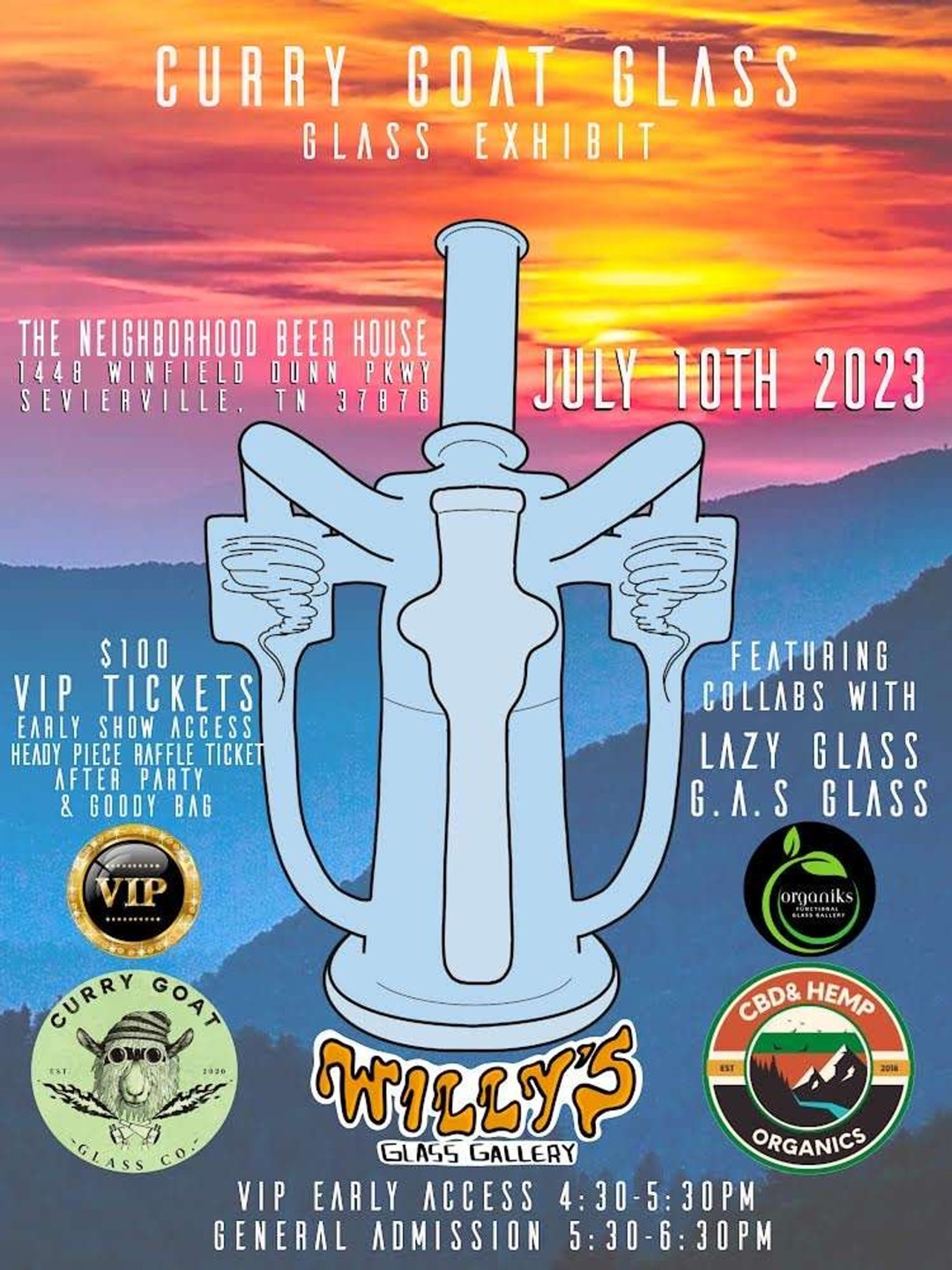 Preview pic of Curry goat 7/10 glass show  in the smokies 🏔 