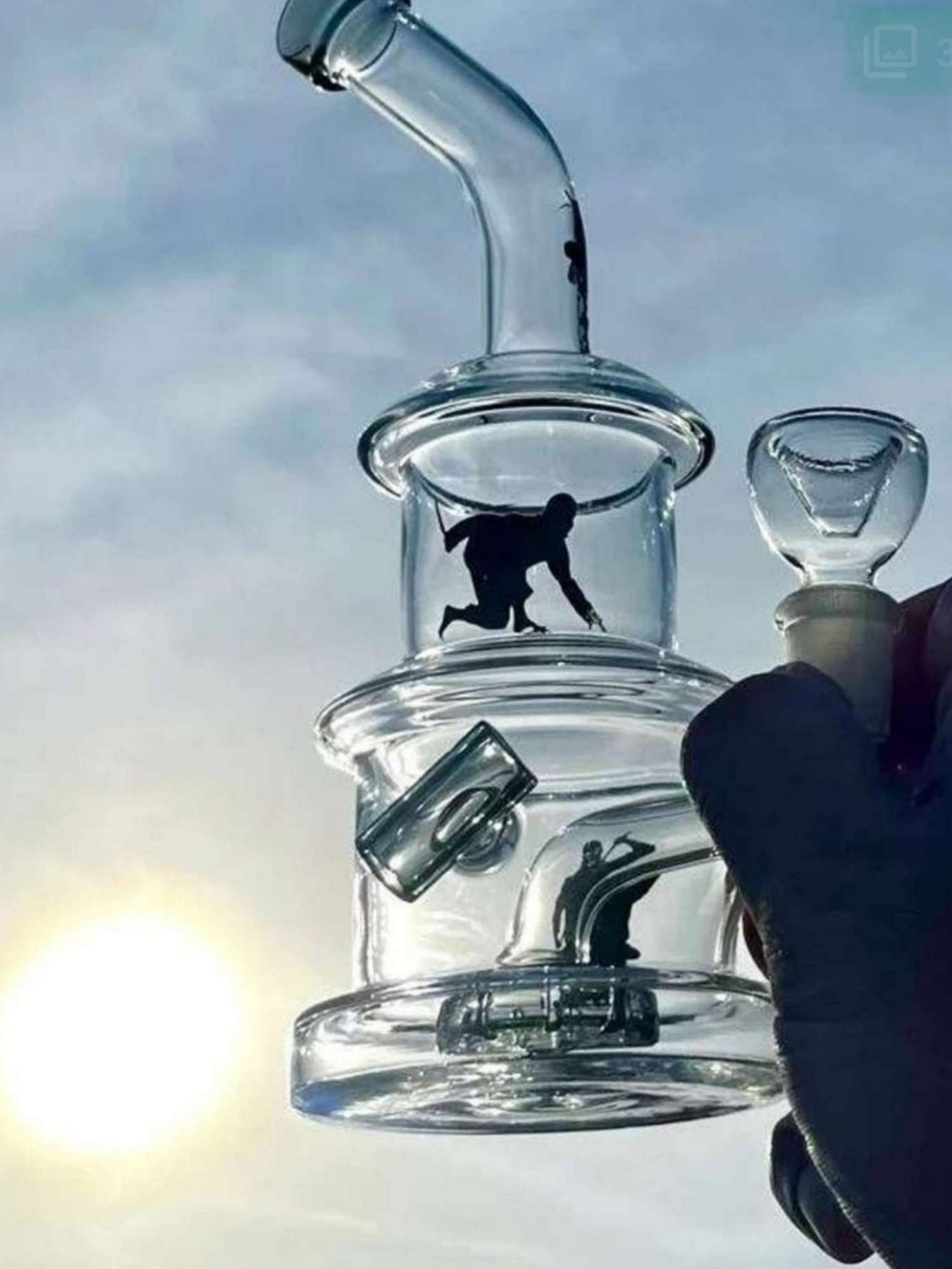 Preview pic of 7" Ninja Recycler Bong Rig