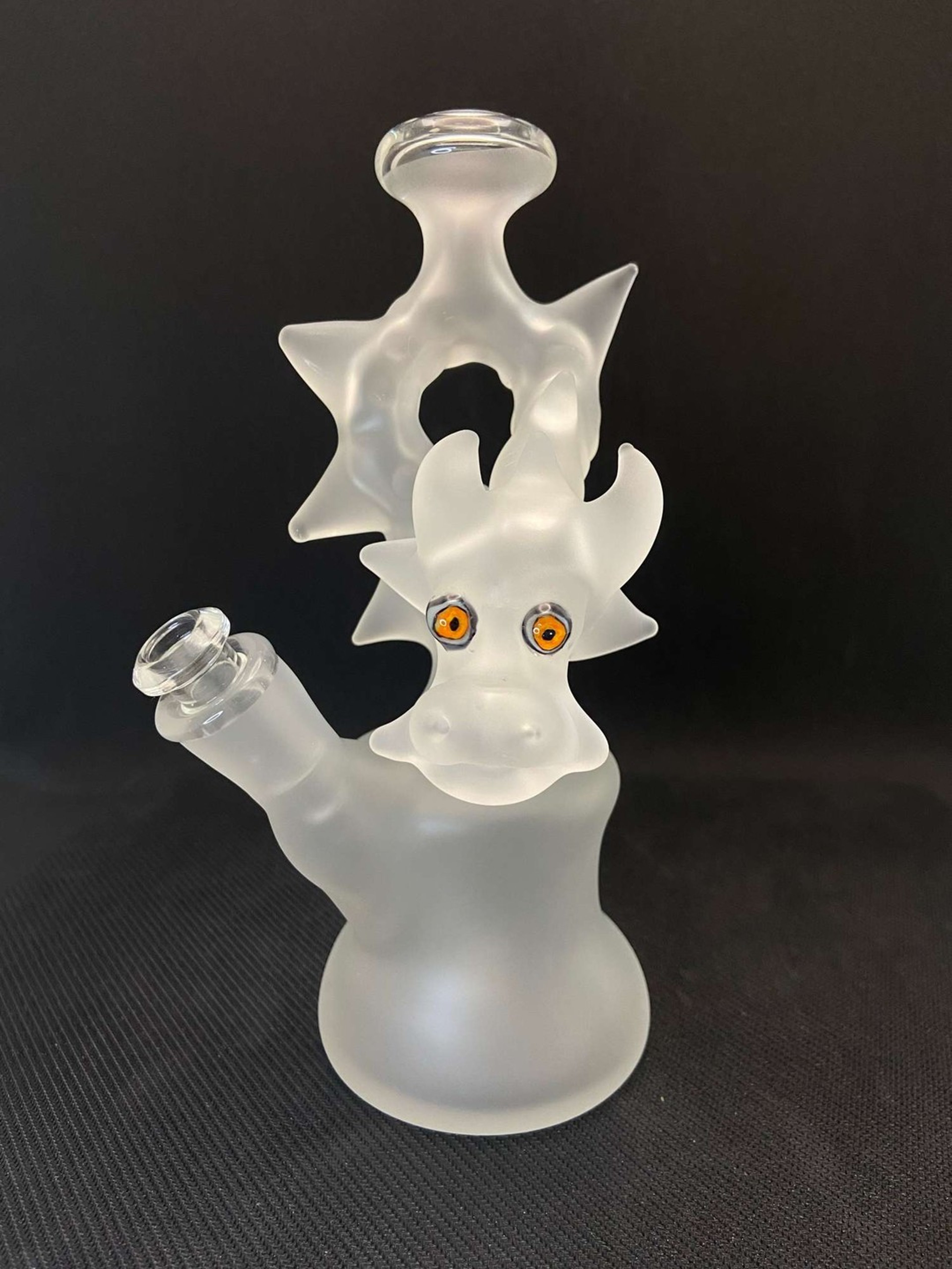 White sandblasted Popeye Glass dragon image 0