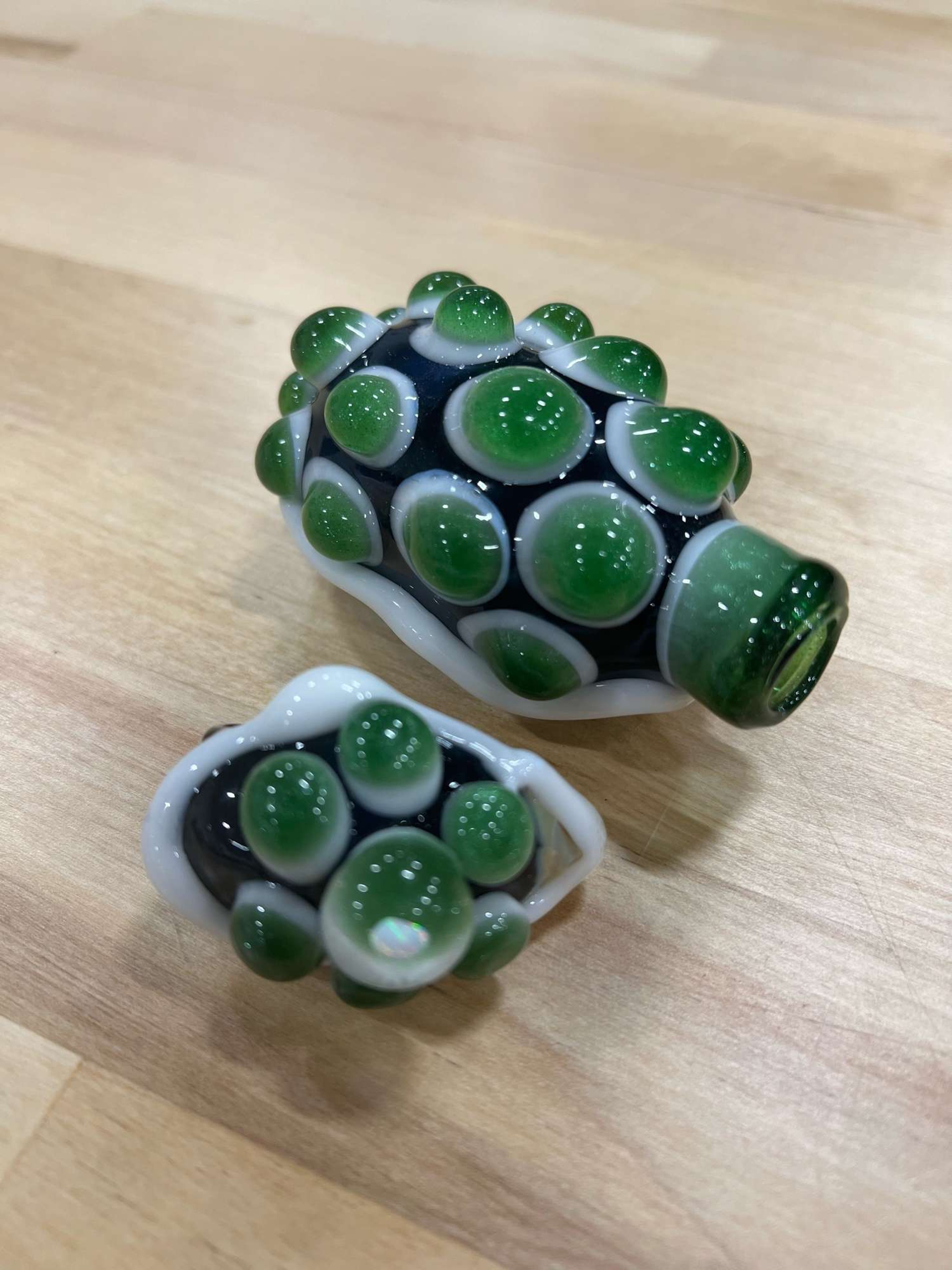 Malachite Glass | Koopa Shell Pendant & Pipe image 0