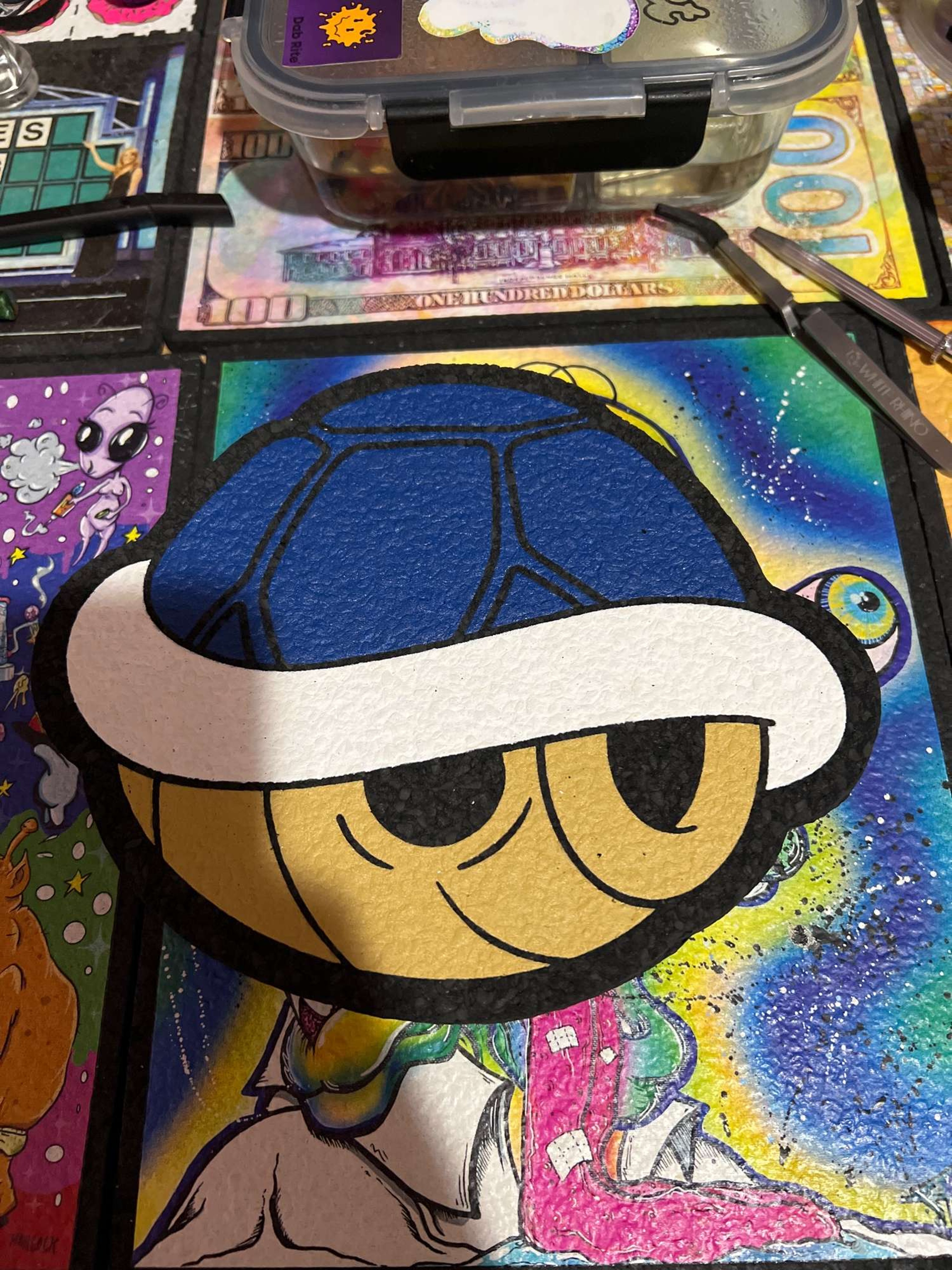 Preview pic of UV/ Glow Mario kart shell mood mats