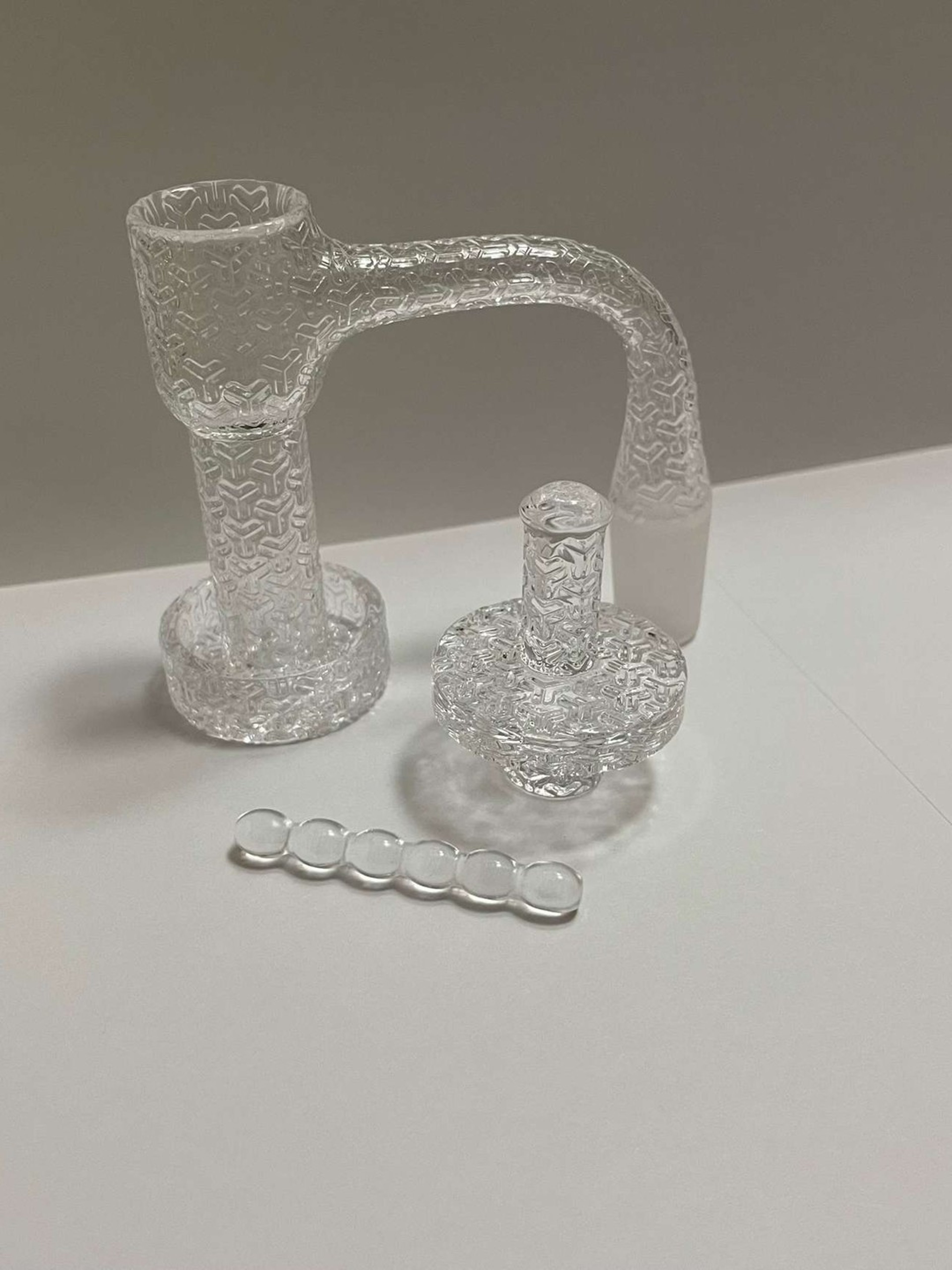 Preview pic of 14 mm etched 3 piece terp slurper set 