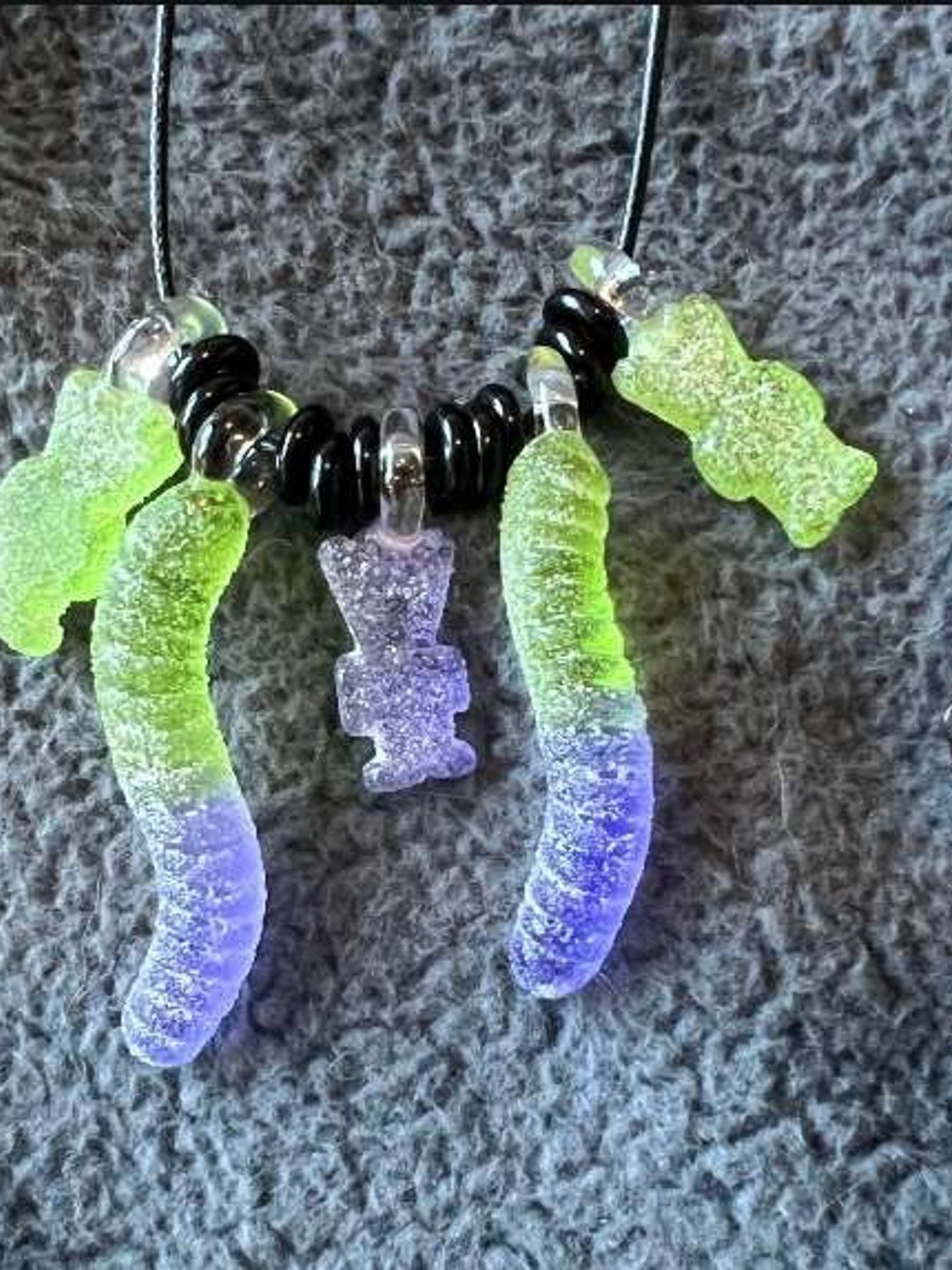 Preview pic of Emperial Sour Pendants (1 green, 1 purple)n