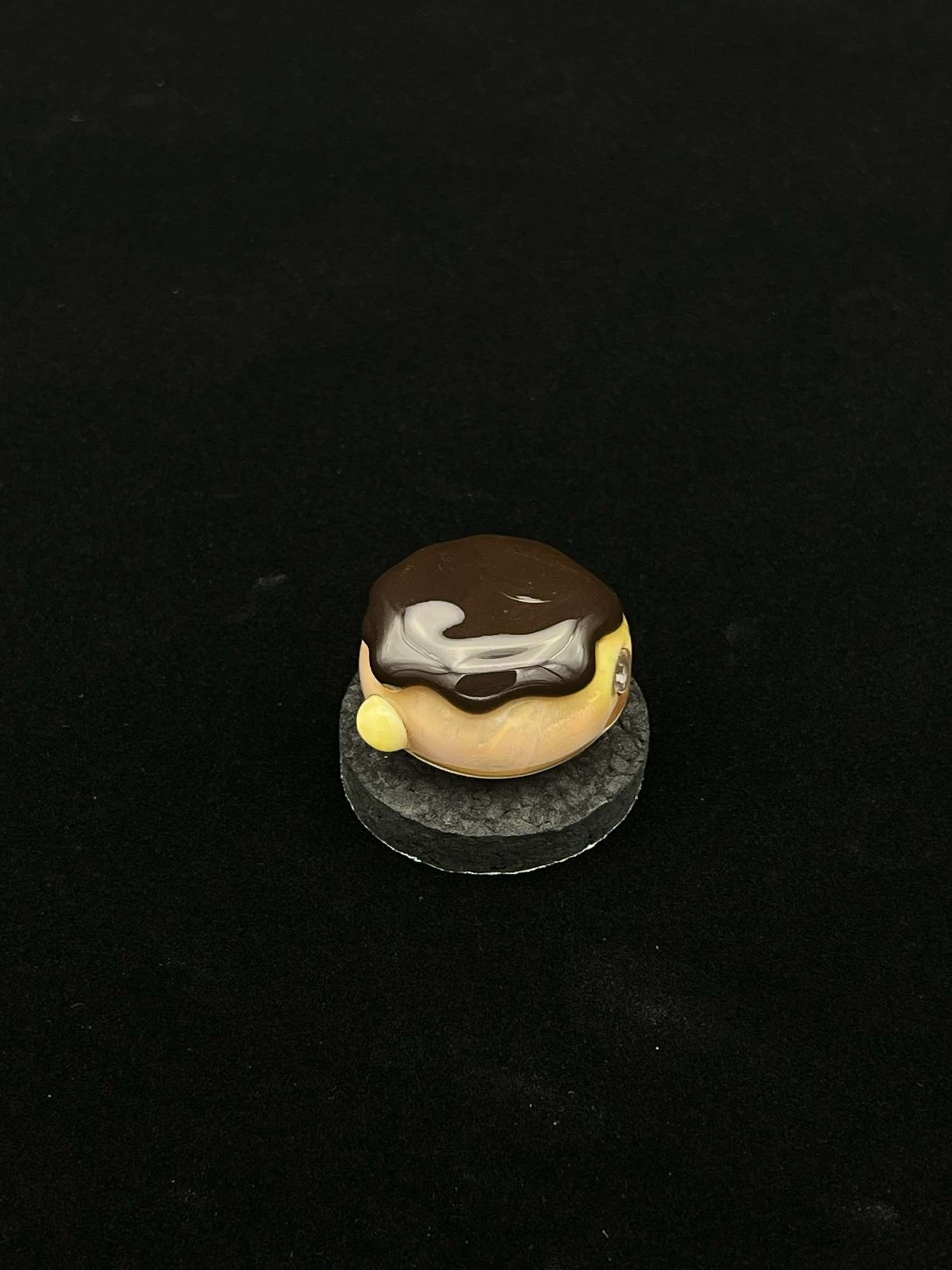 Boston Creme Donut Pendant by KGB Glass image 0