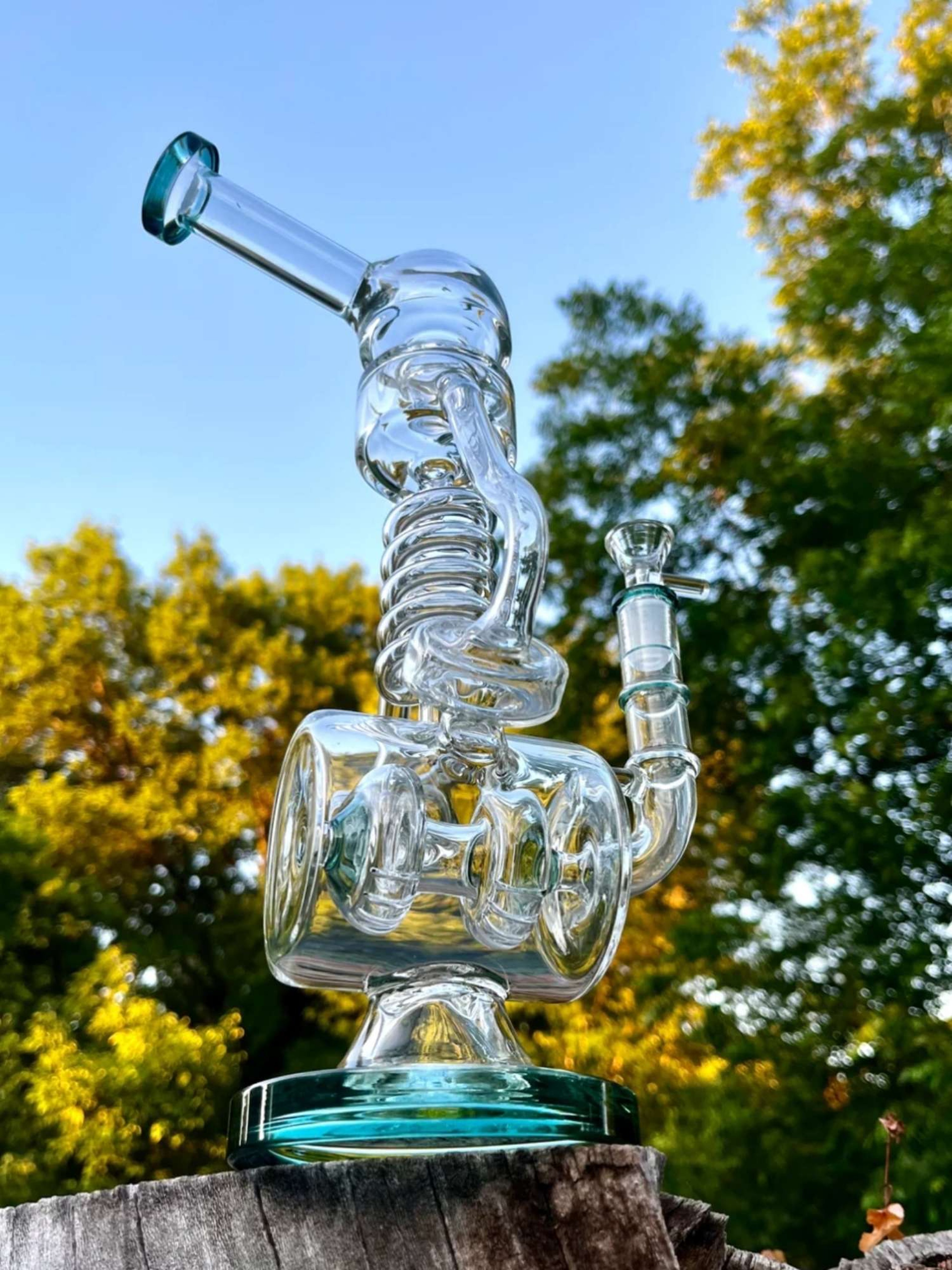 Preview pic of Astral Whirlpool Glass Recycler Bong Water Pipe and  Rig

