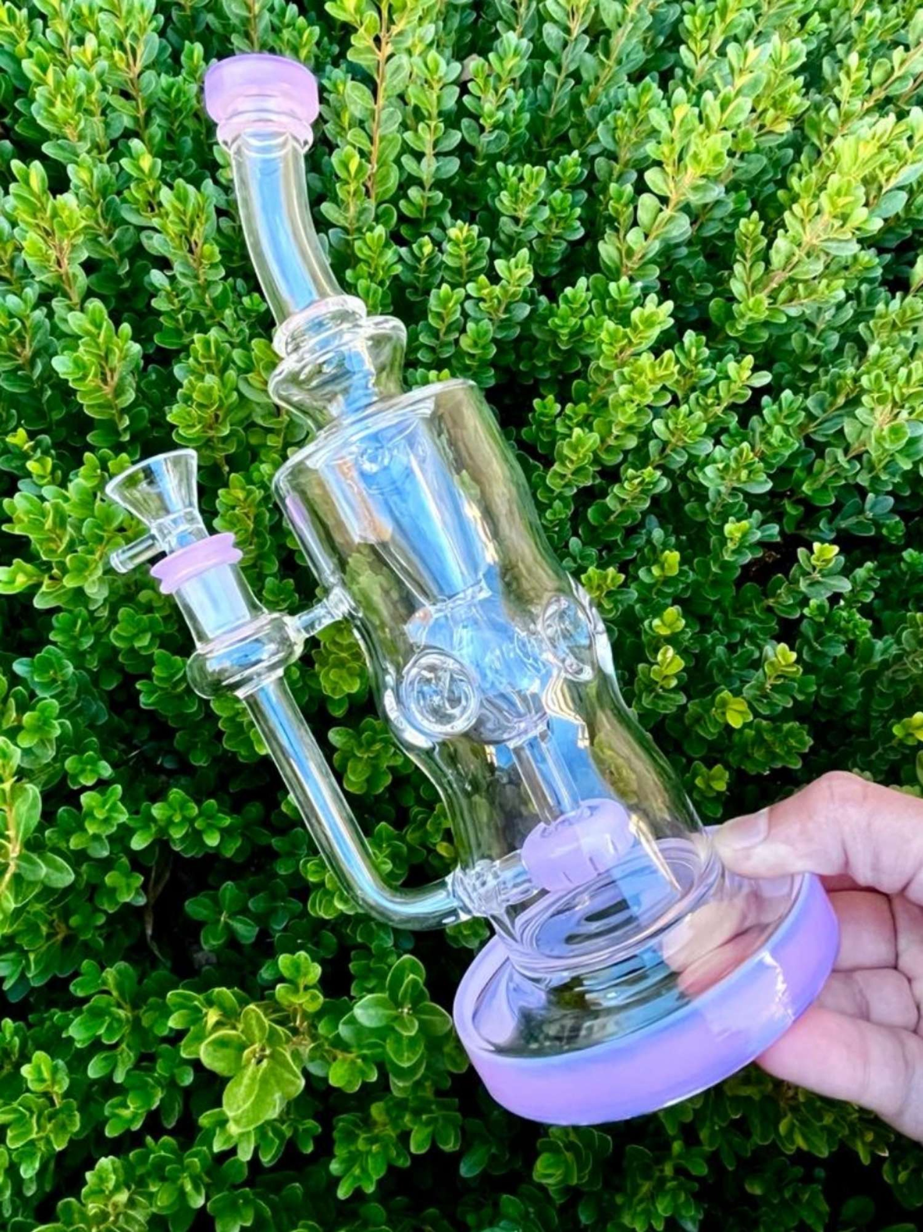 10" Pink Faberge Egg Swiss Perc Rig Recycler Glass Bong Beaker
image 0