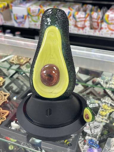 Preview pic of Puffco avocado attachment with matching cap by empire glass work