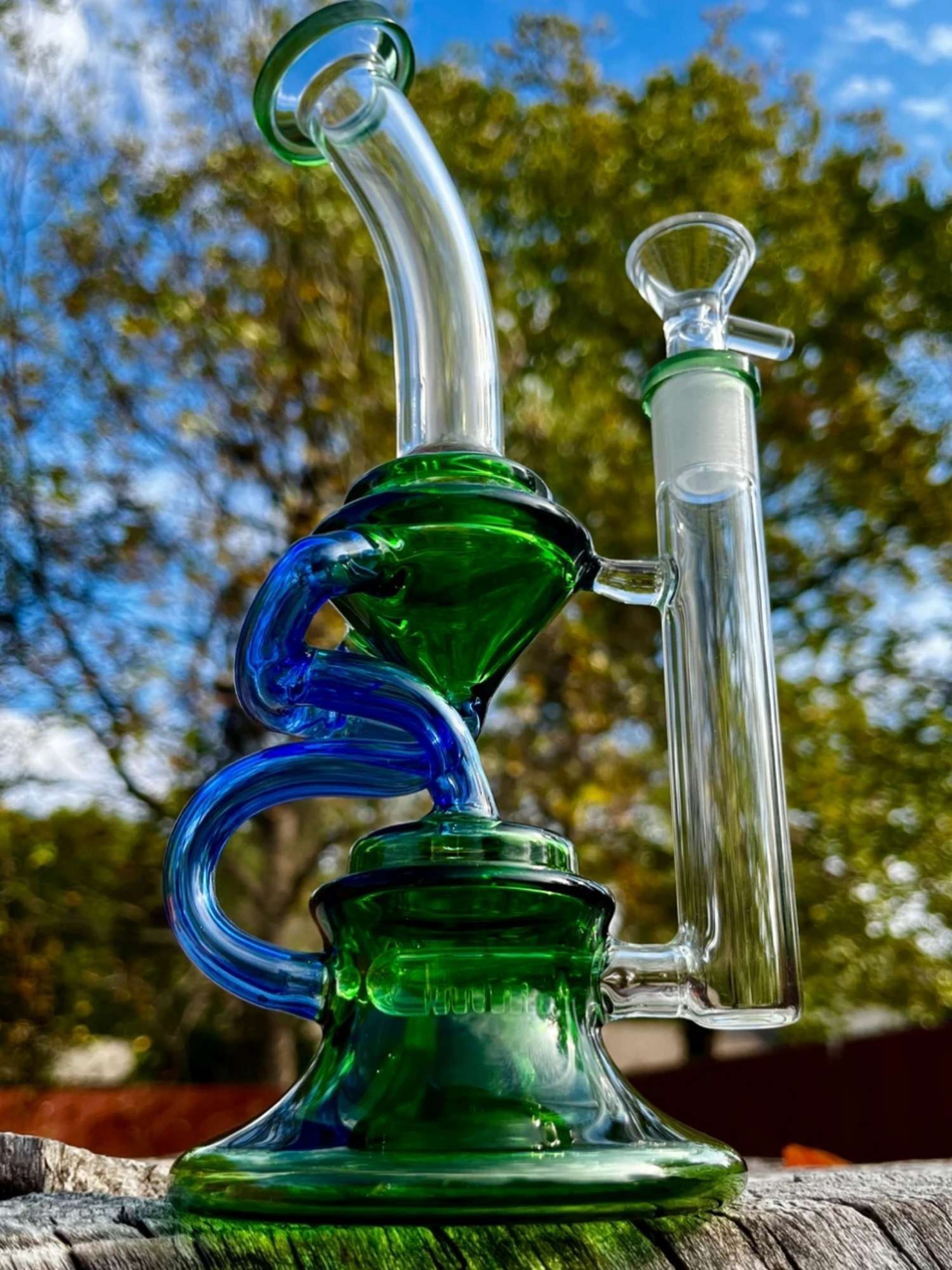 9" Recycler Rig Smoking Water Bong image 0