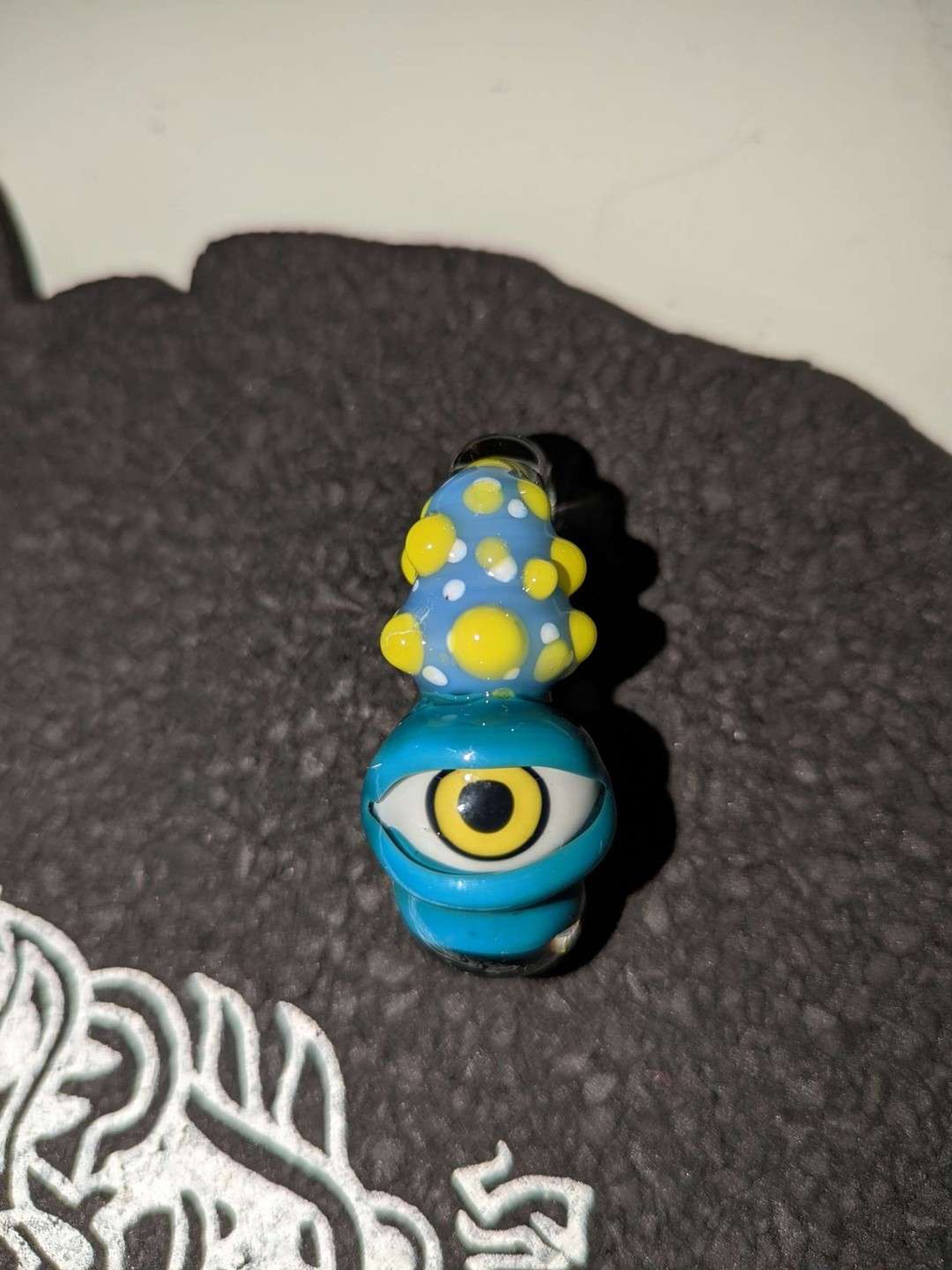 Preview pic of Glyph glass mushroom pendant