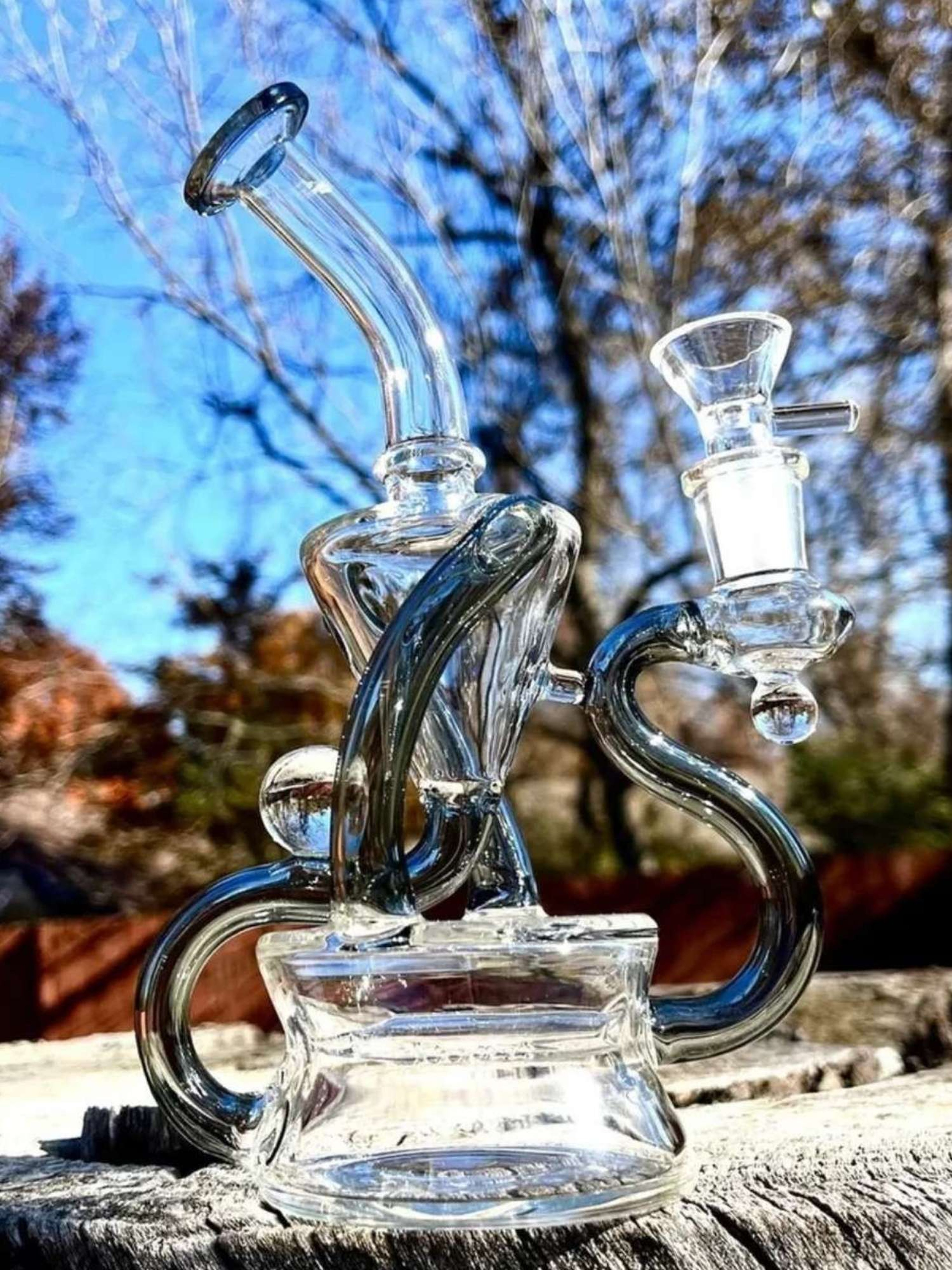 8" Black Recycler Rig Or Bong image 0