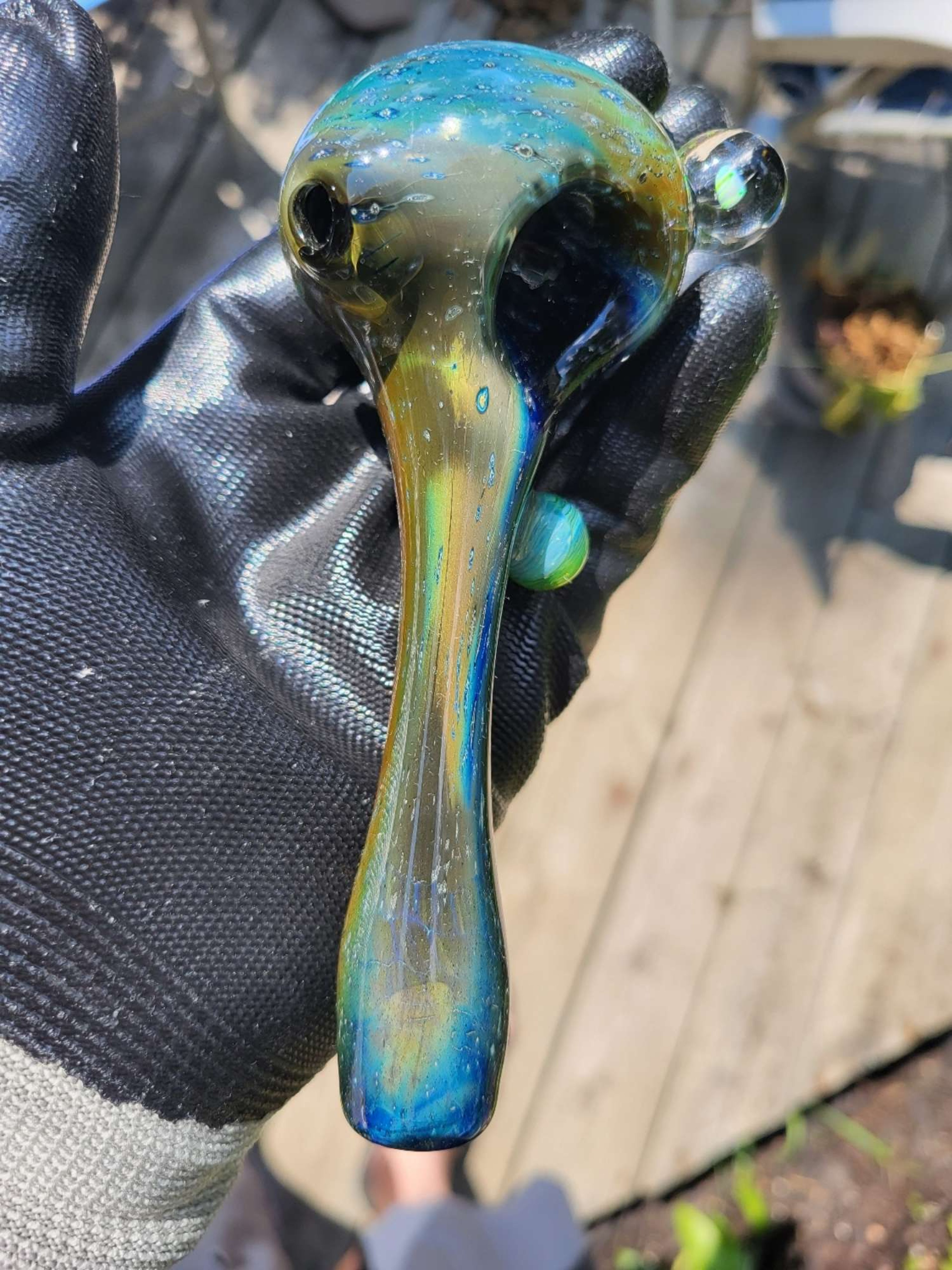 Space tech spoon with opal image 0