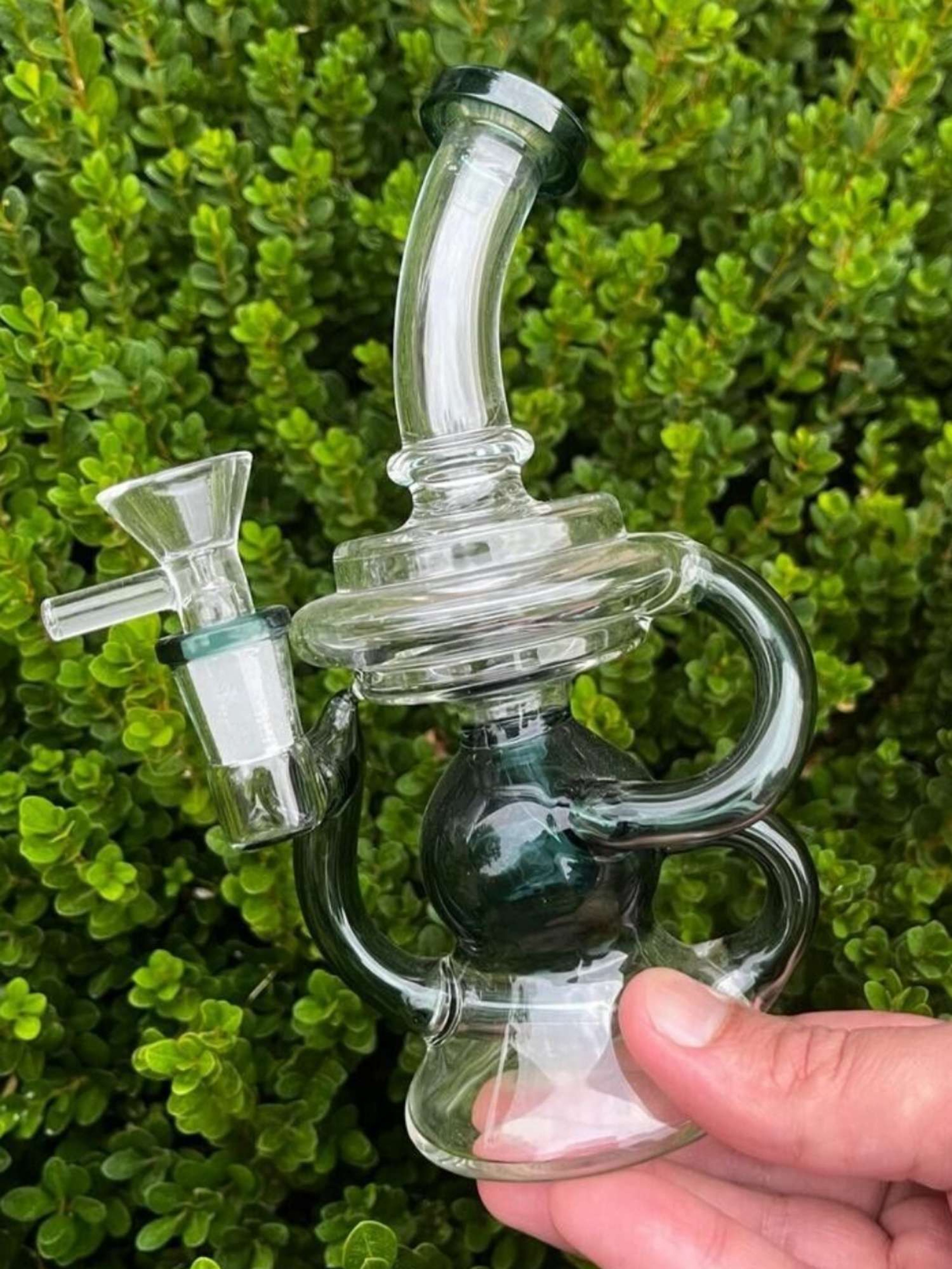 8" Double Recycler Rig Bong Water Pipe image 0