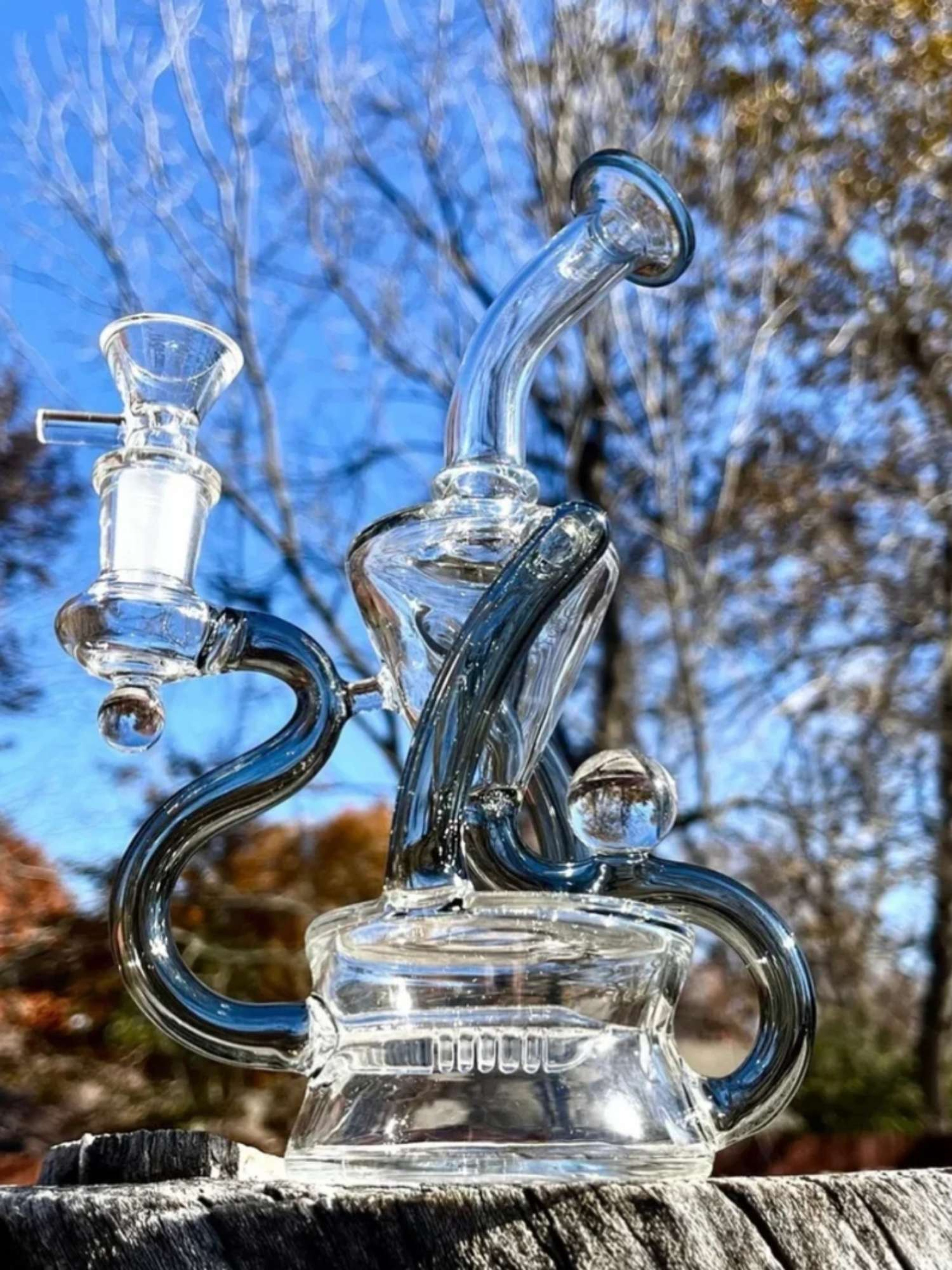 8" Black Recycler Rig Or Bong image 0