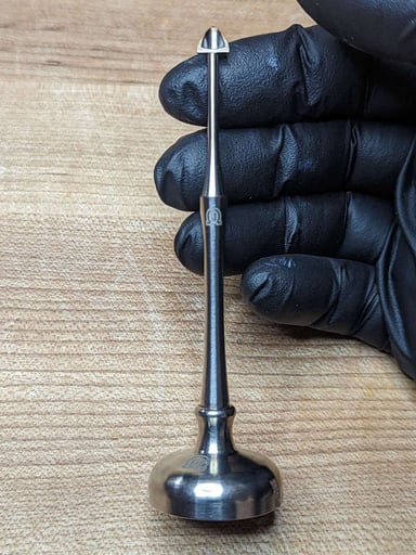 Preview pic of D-Nail Mirrored Ti Turbo Cap and Raw Ti Spade Shovel Dabber