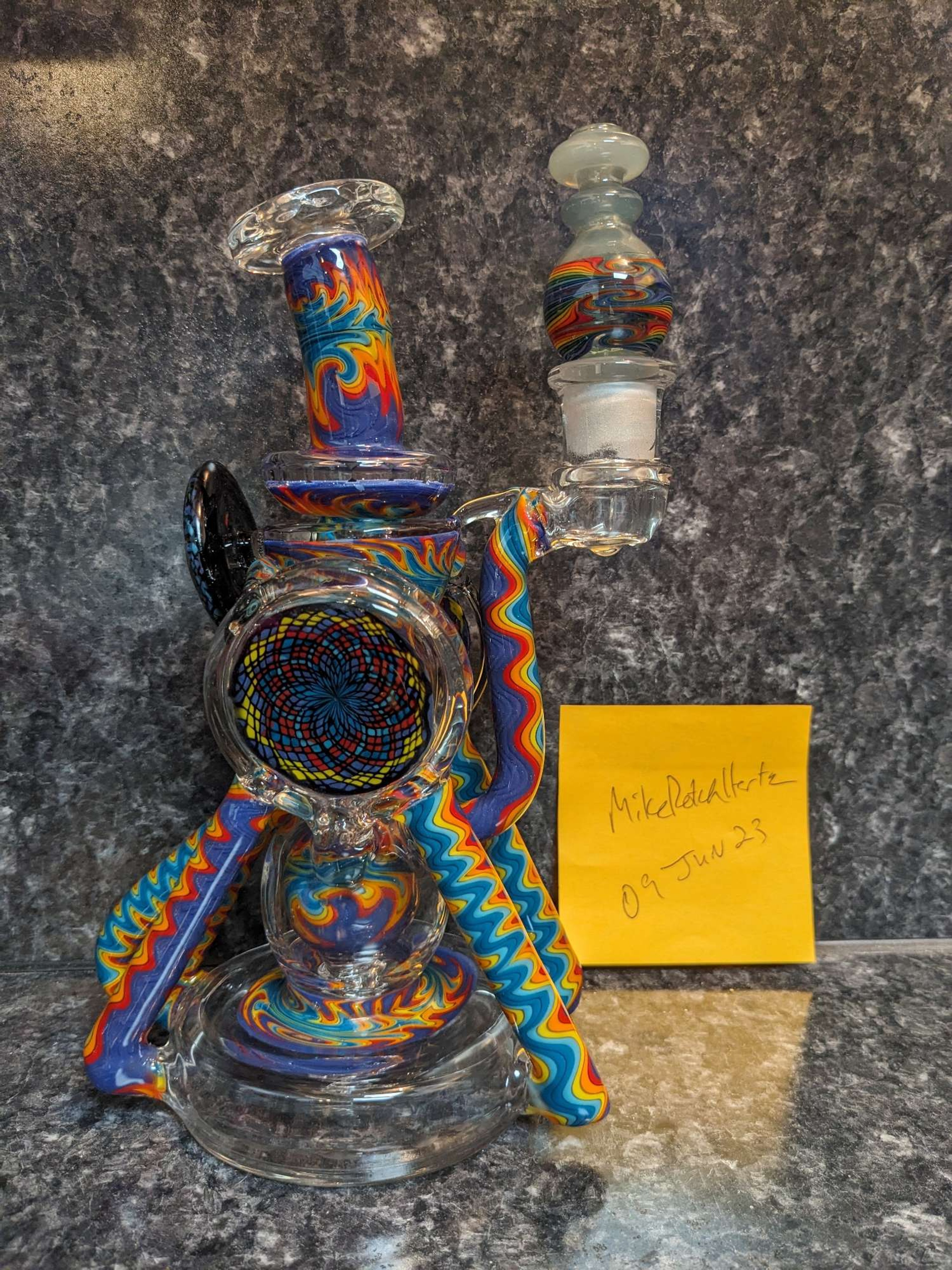 Clarkie Clark shogun v2 recycler fully worked, faceted, with Kevin Murray cap in case image 0