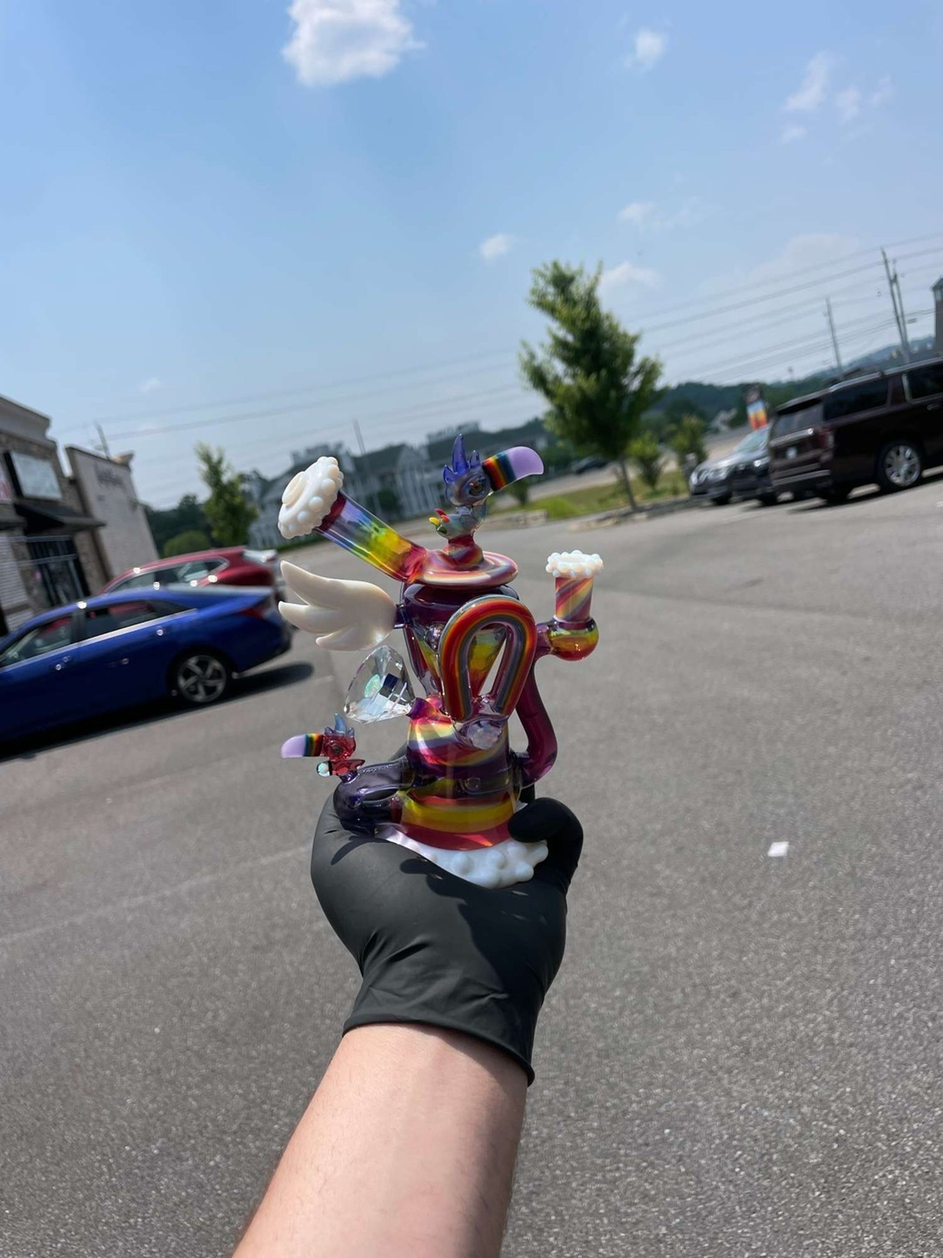 Preview pic of 7/10 special Rj Glass Toucan Recycler 10 mm 