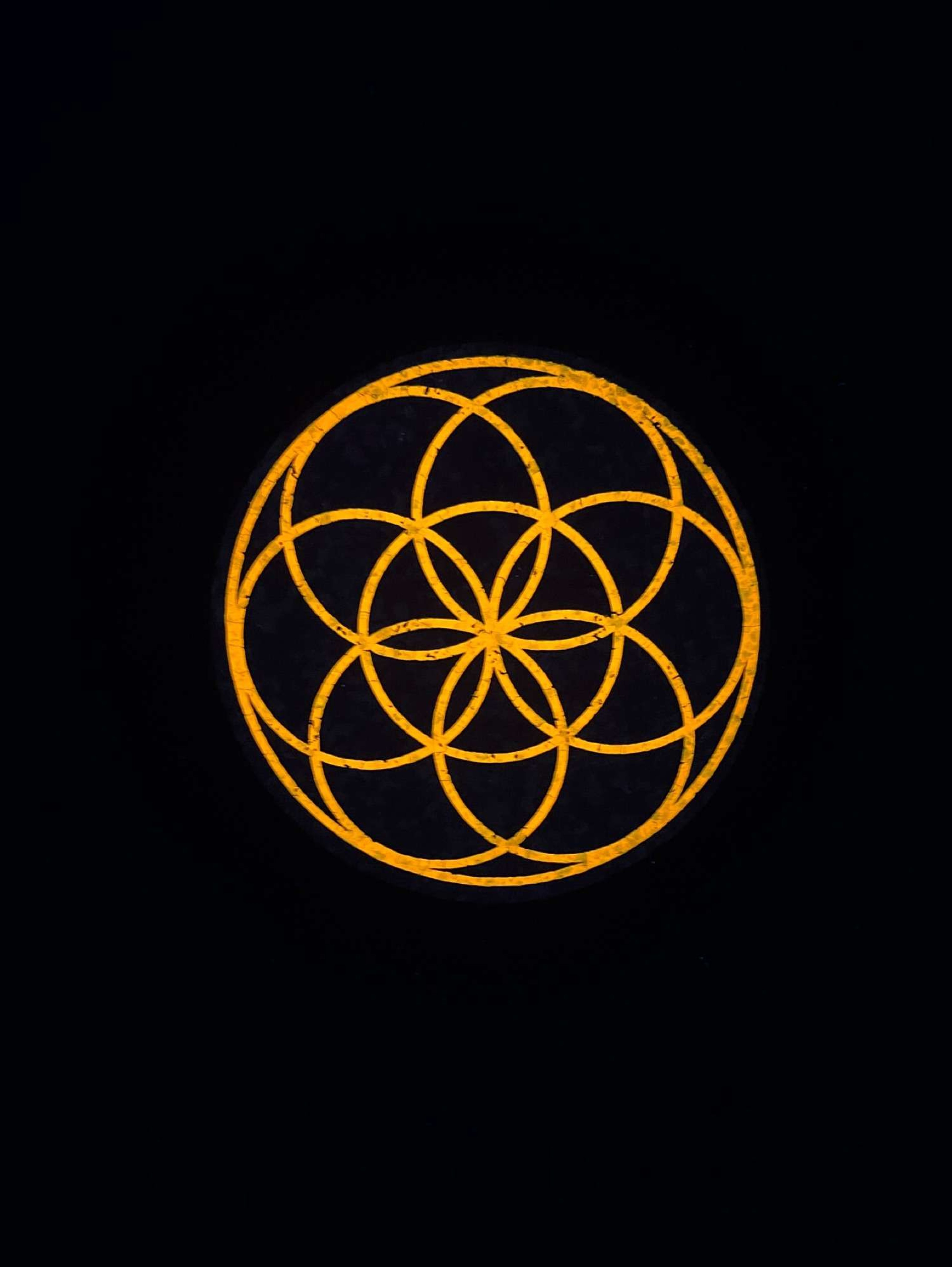 UV Orange Seed of Life 8” Moodmat image 0