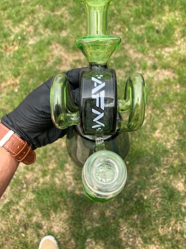 Preview pic of AFM GLASS DOUBLE RAM 8” RECYCLER W/SLOTTED PUCK PERC