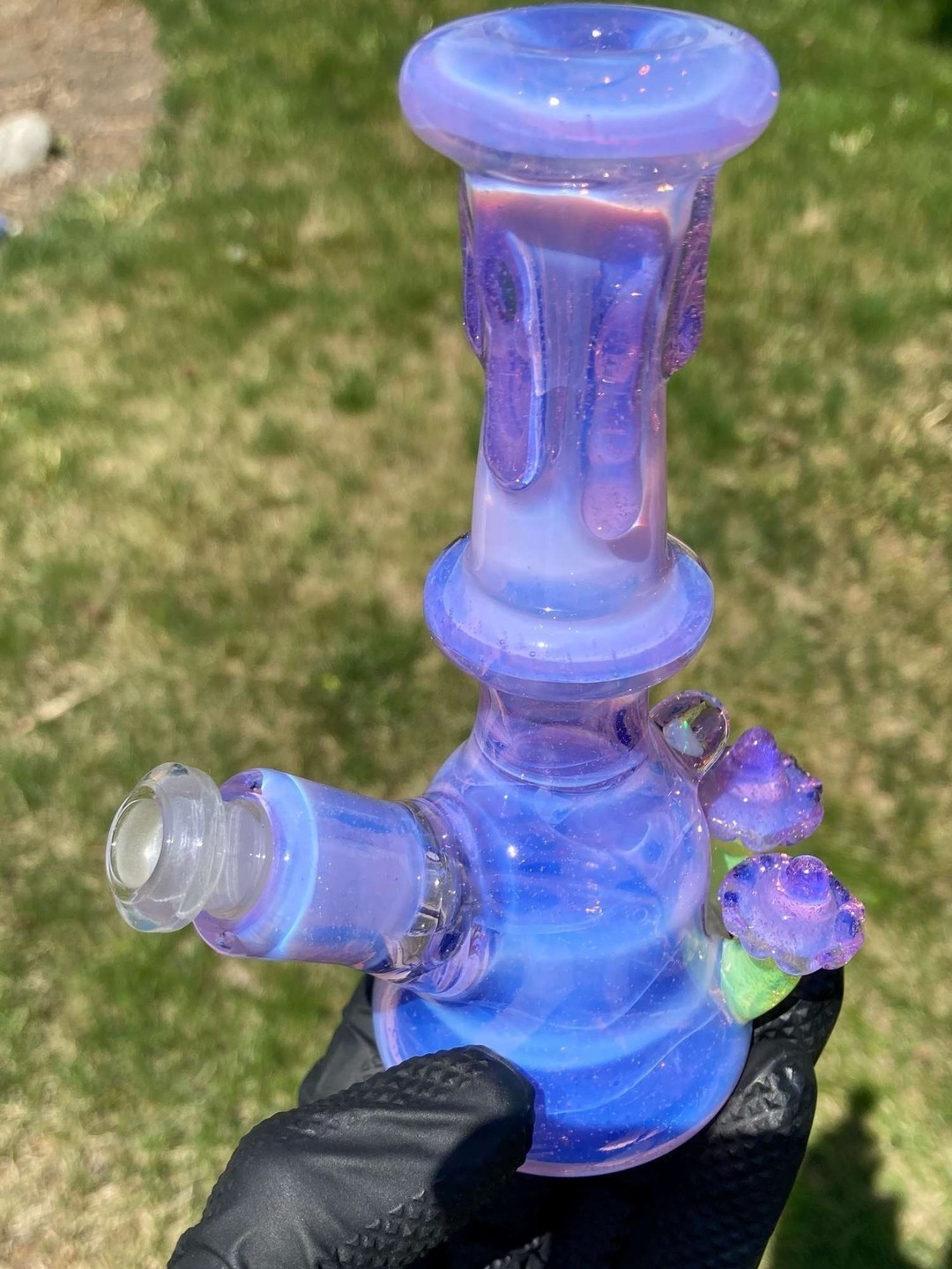 Preview pic of Danlee Artistically Deisgned Purple Lollipop Drippy Rig With Mushrooms