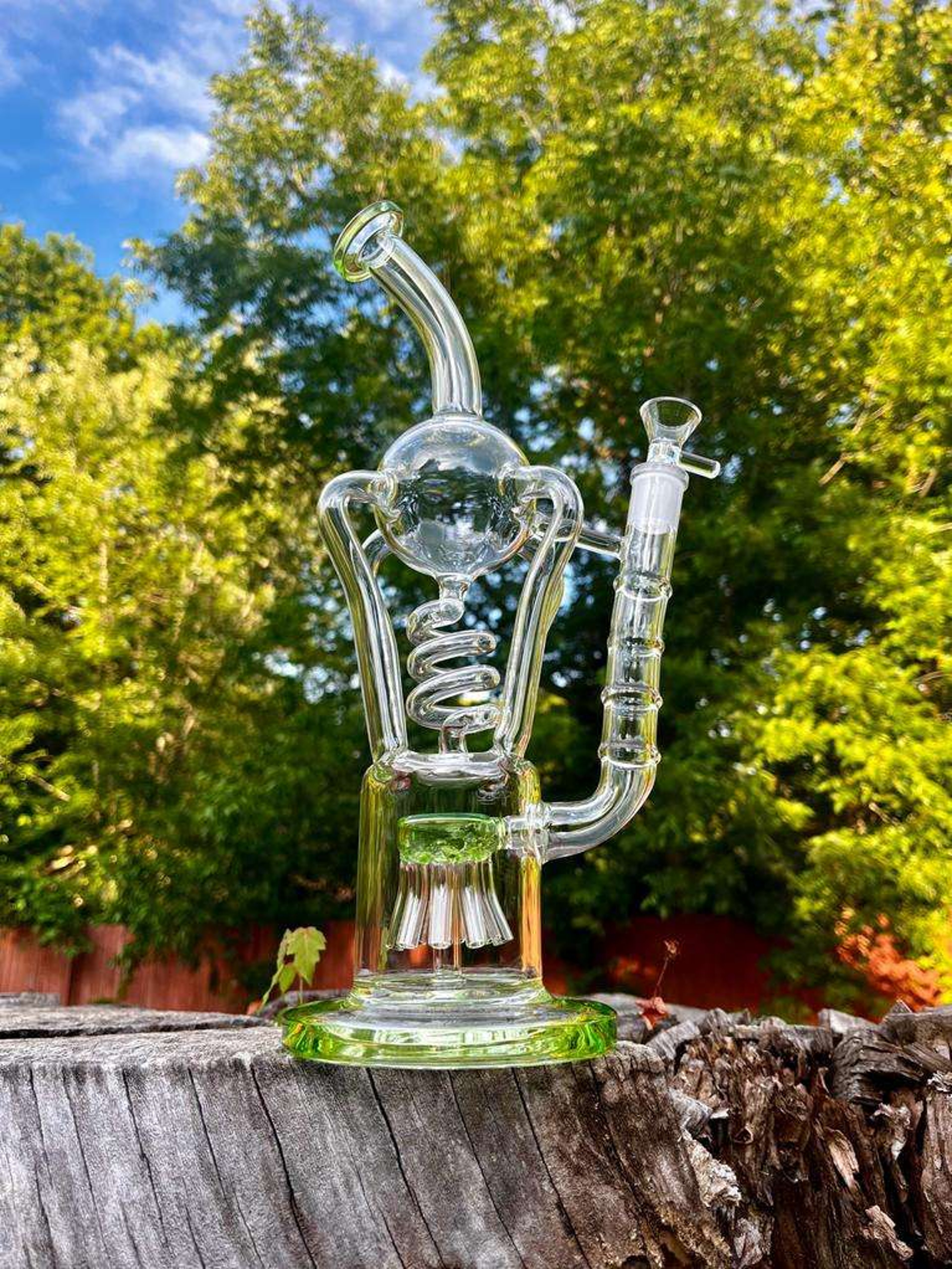 13" Galaxy Glass Recycler Bong Rig image 0