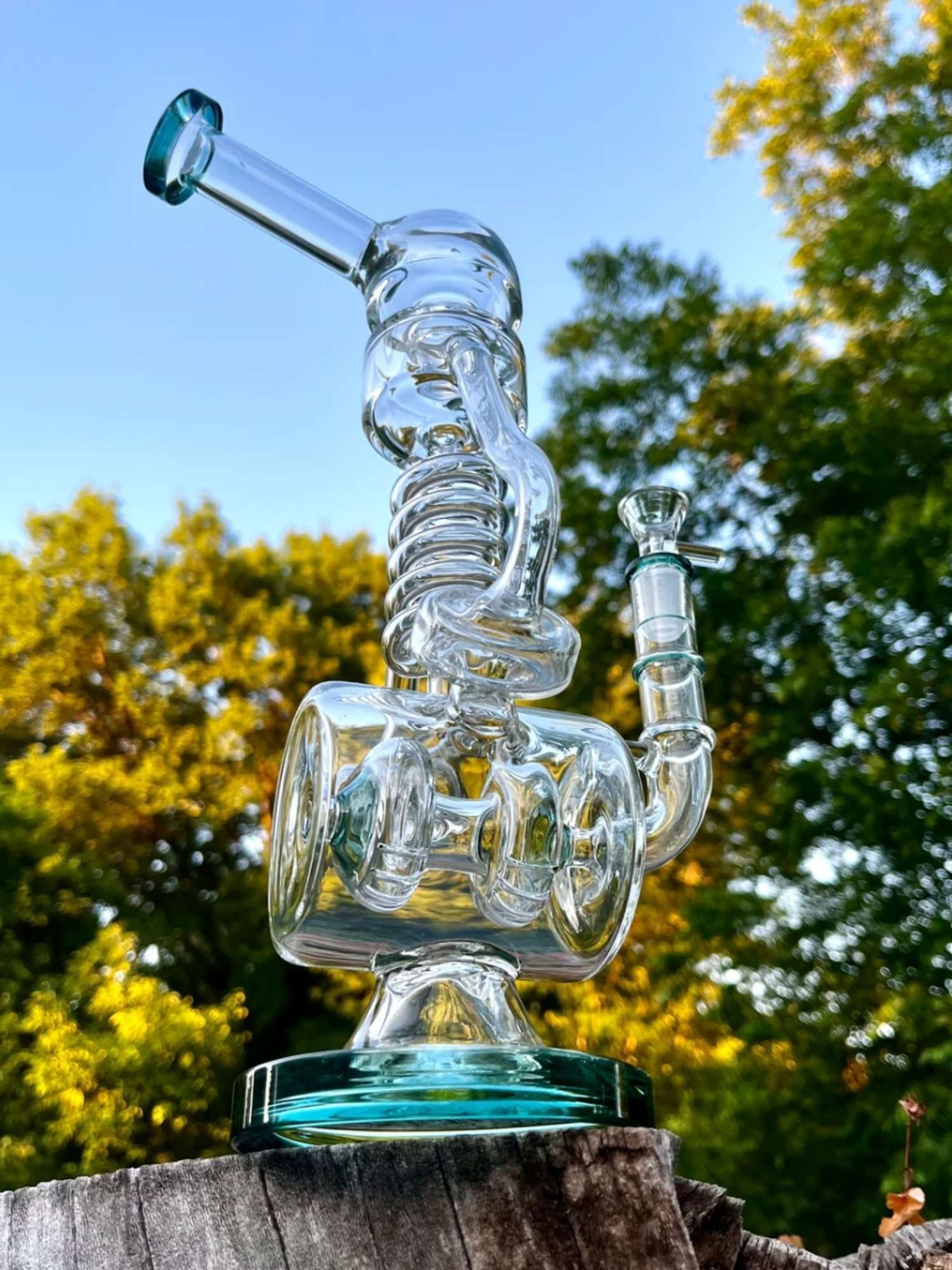 Astral Whirlpool Glass Recycler Bong Water Pipe and Rig image 0