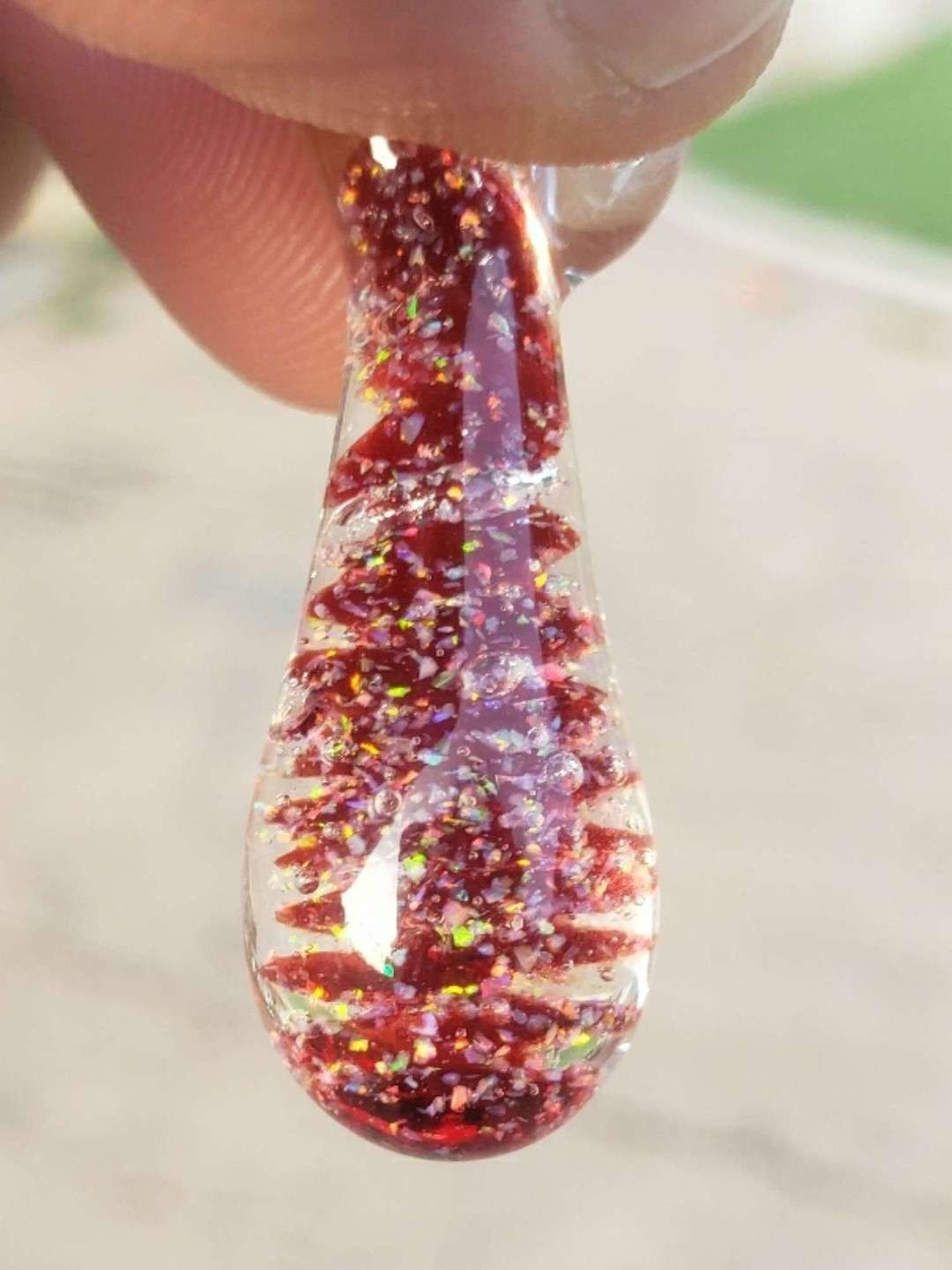 Preview pic of Red crushed opal pendant