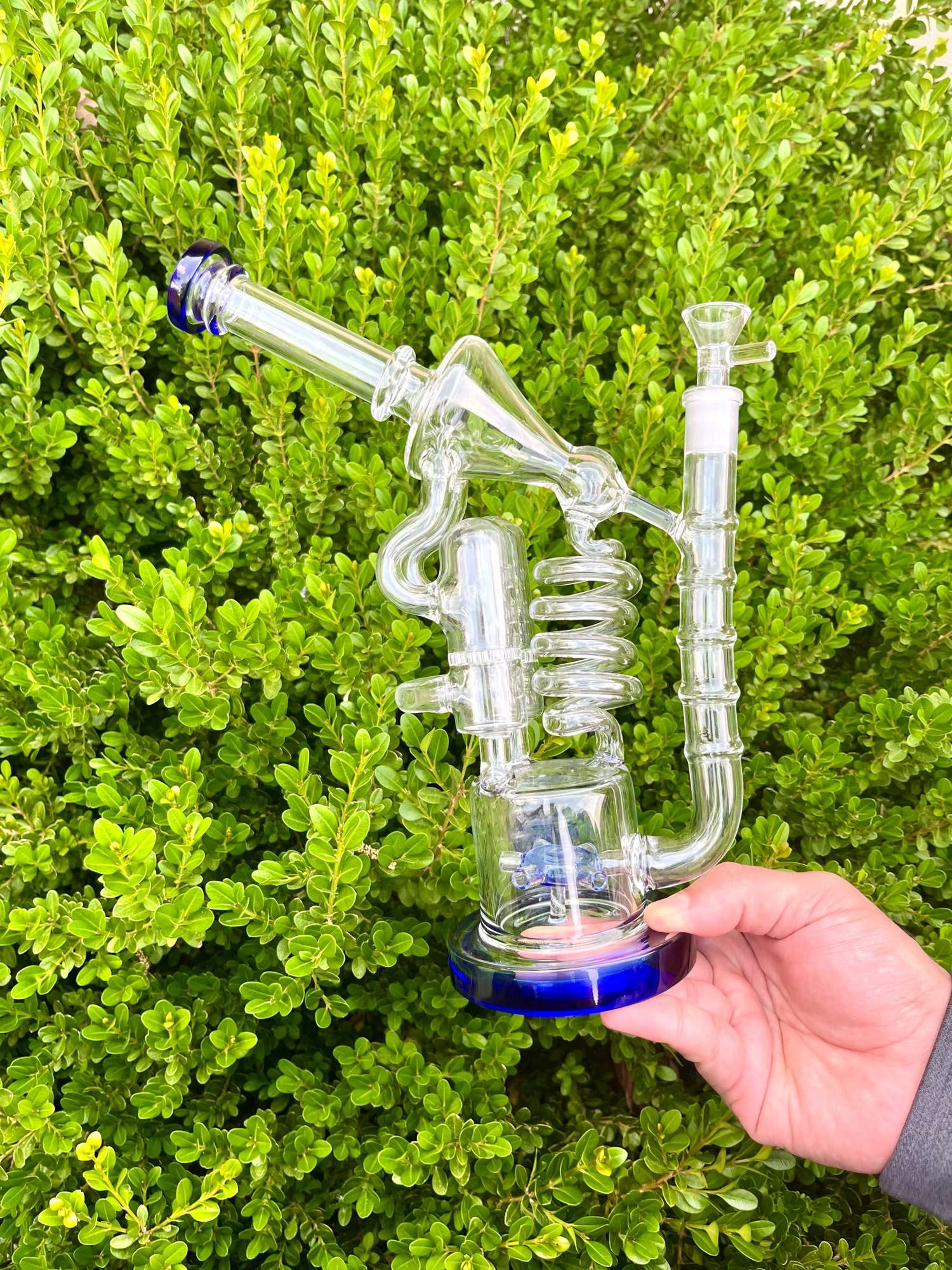 13” Twisted Glass Bong Rig image 0