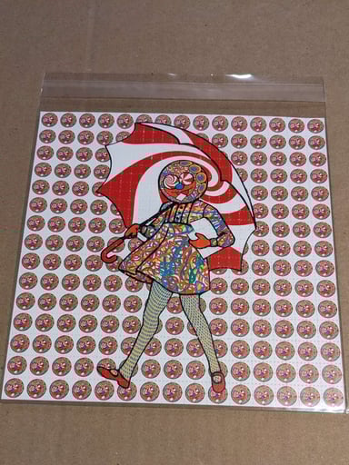 Preview pic of Slinger acid eater girl blotter white art print new x original gongster